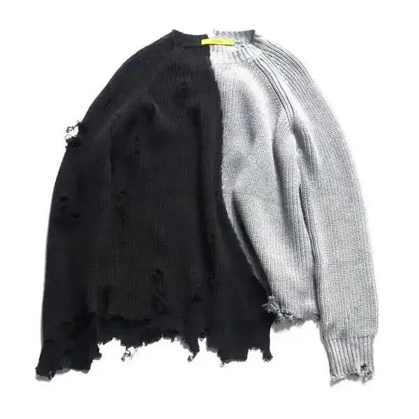 Japanese Brand winter men ripped hole patchwor Size US L / EU 52-54 / 3 - 2 Thumbnail