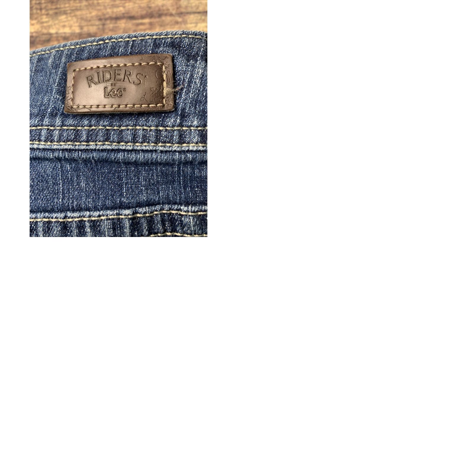 Lee Lee Riders Women's Blue Jeans Straight Leg Jean Size 16P 34 x 27 Stretch Denim 5-Pocket Belt Loops Classic Vintage No N/A Size 38" / US 16 / IT 52 - 9 Thumbnail