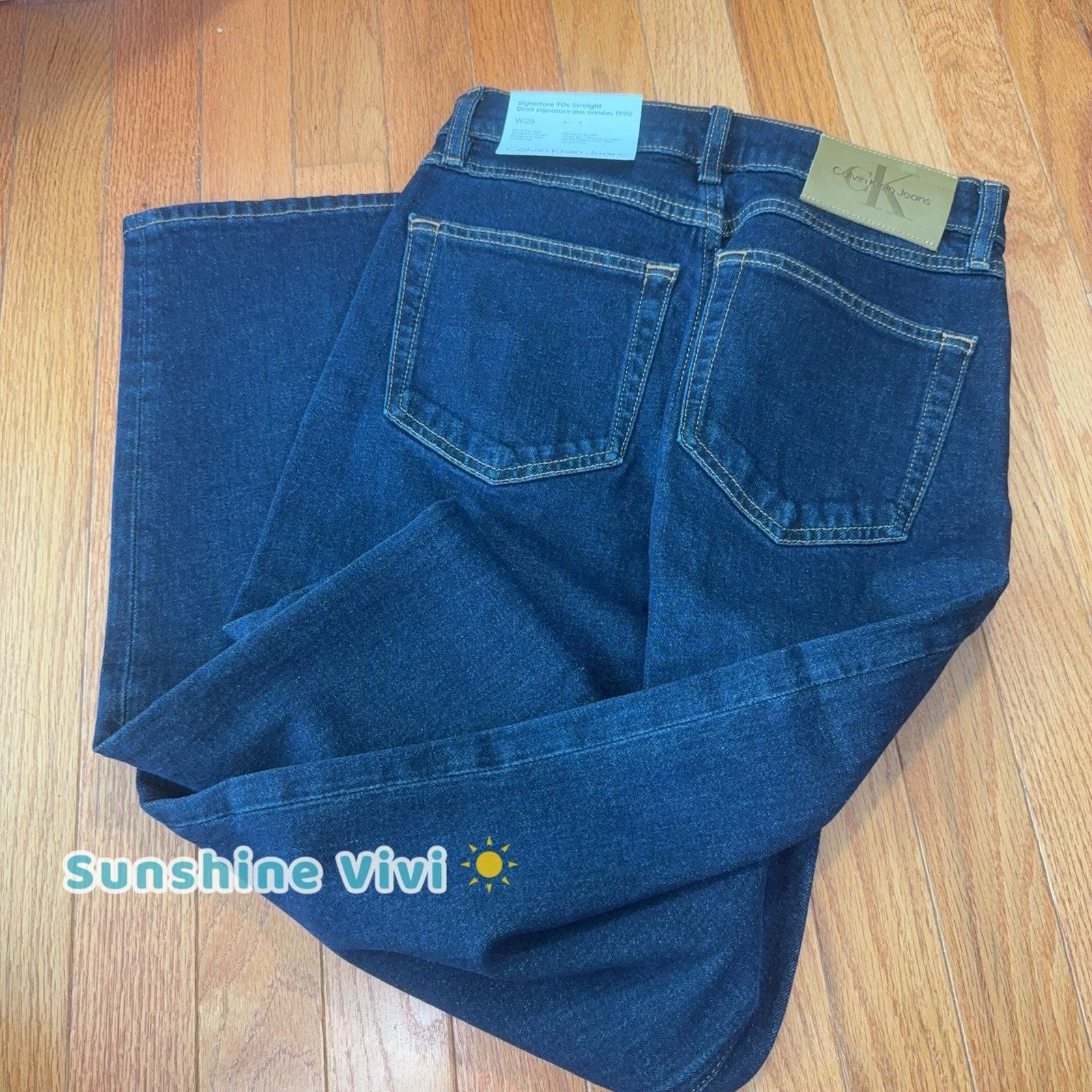 Calvin Klein NWT Calvin Klein Women Signature 90s Straight Jeans W25 Blue Size 25" / US 0 / IT 36 - 8 Thumbnail
