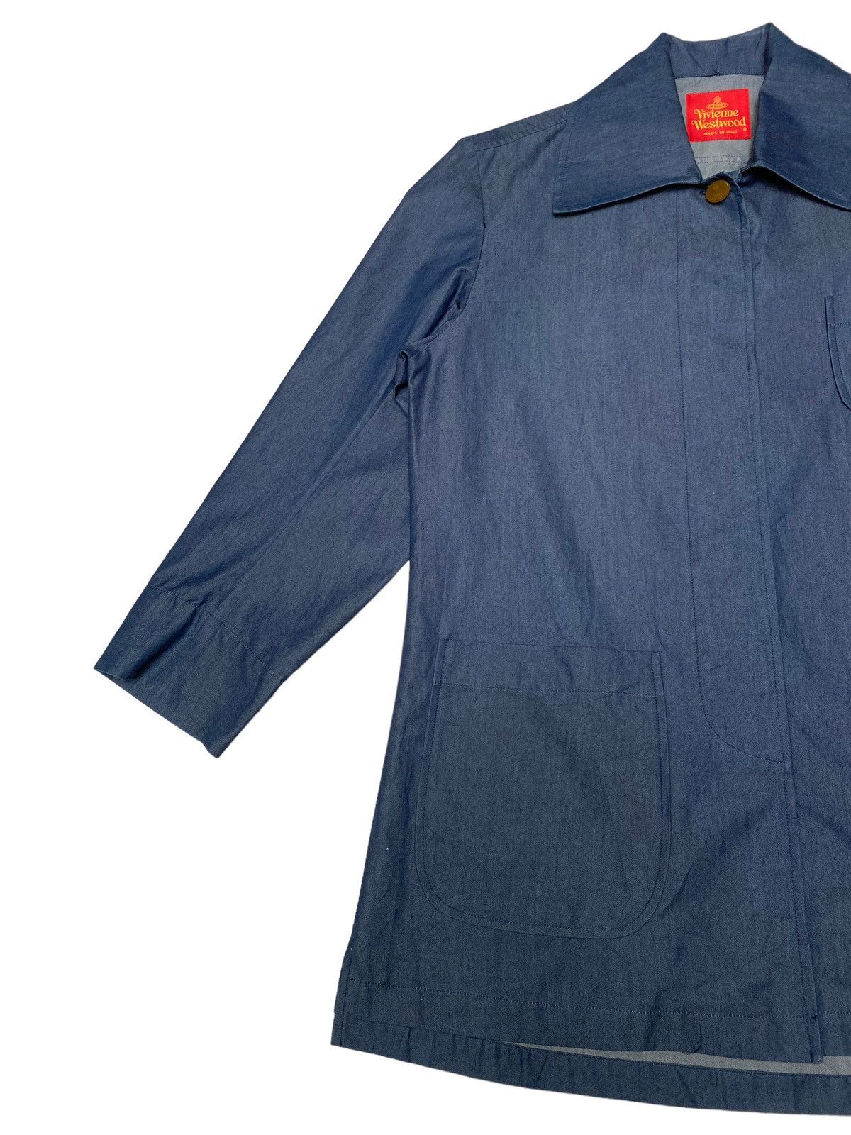 Vintage × Vivienne Westwood Rare Vintage Vivienne Westwood Italy Trench Coat Denim 1990s Size US L / EU 52-54 / 3 - 3 Thumbnail
