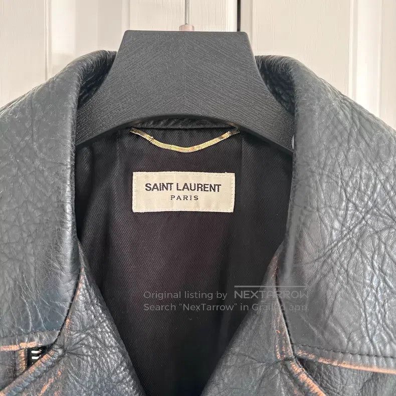 Saint Laurent Paris Saint Laurent Paris Distressed Vintage No Smoking Leather Size XS / US 0-2 / IT 36-38 - 3 Thumbnail