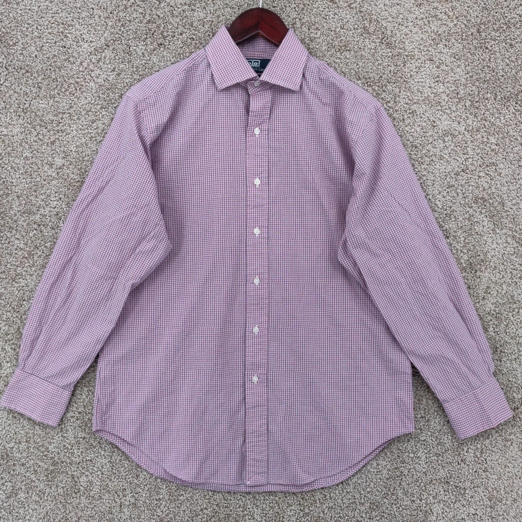 Polo Ralph Lauren VINTAGE Polo Ralph Lauren Shirt Regnt Classic Fit Mens 15.5 Pink Check Regent Classic Long Sleeve Button-Up Shirt Size US L / EU 52-54 / 3 - 2 Thumbnail