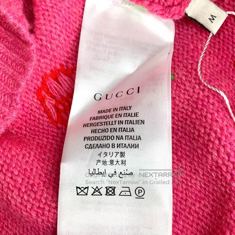 Gucci Gucci Rose-red cherry jacquard full-print wool round-neck Size M / US 6-8 / IT 42-44 - 6 Thumbnail