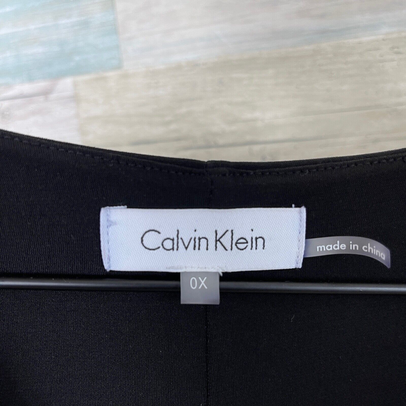 Calvin Klein Calvin Klein Ruched Faux Wrap Jersey Dress Black Zippers 0X Size XL / US 12-14 / IT 48-50 - 6 Thumbnail