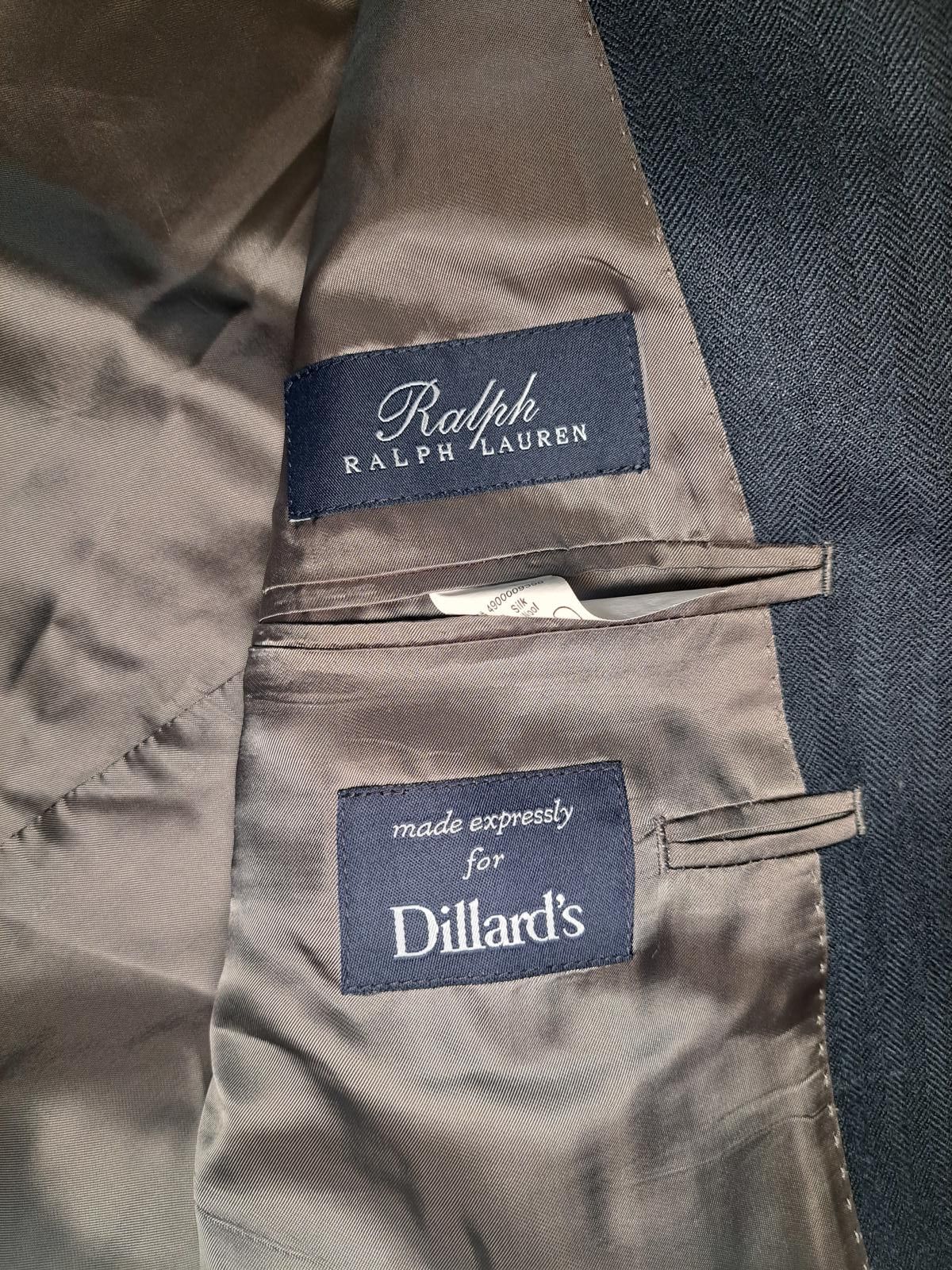 Polo Ralph Lauren Ralph Lauren Sport Coat 43L Long Navy Silk Wool Herringbone Size 40R - 4 Thumbnail