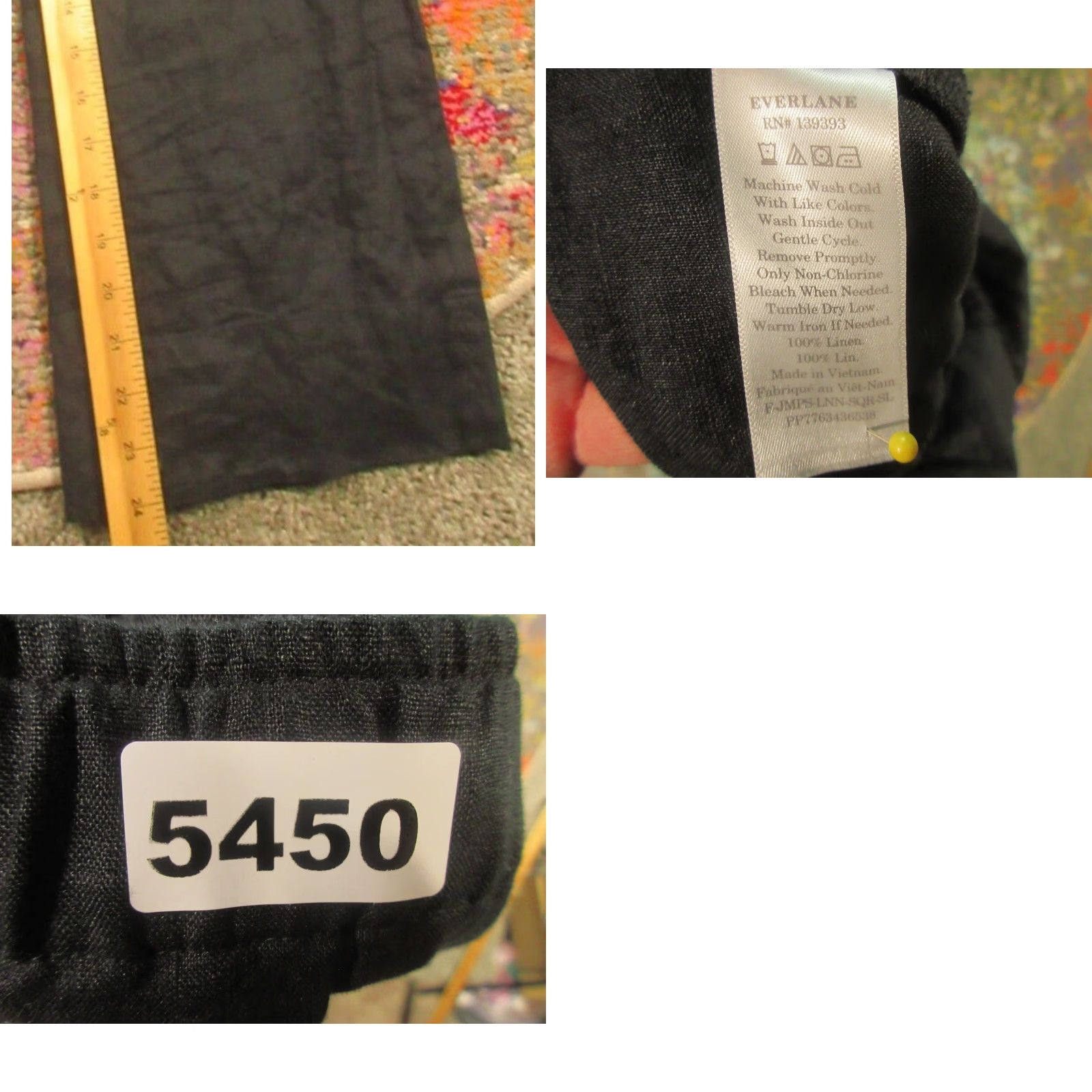 Everlane Everlane Linen Square Neck Jumpsuit Womens 2 Black Crop Sleeveless One-Piece Bohemian Modern Jumpsuit Womens Size XS / US 0-2 / IT 36-38 - 8 Thumbnail