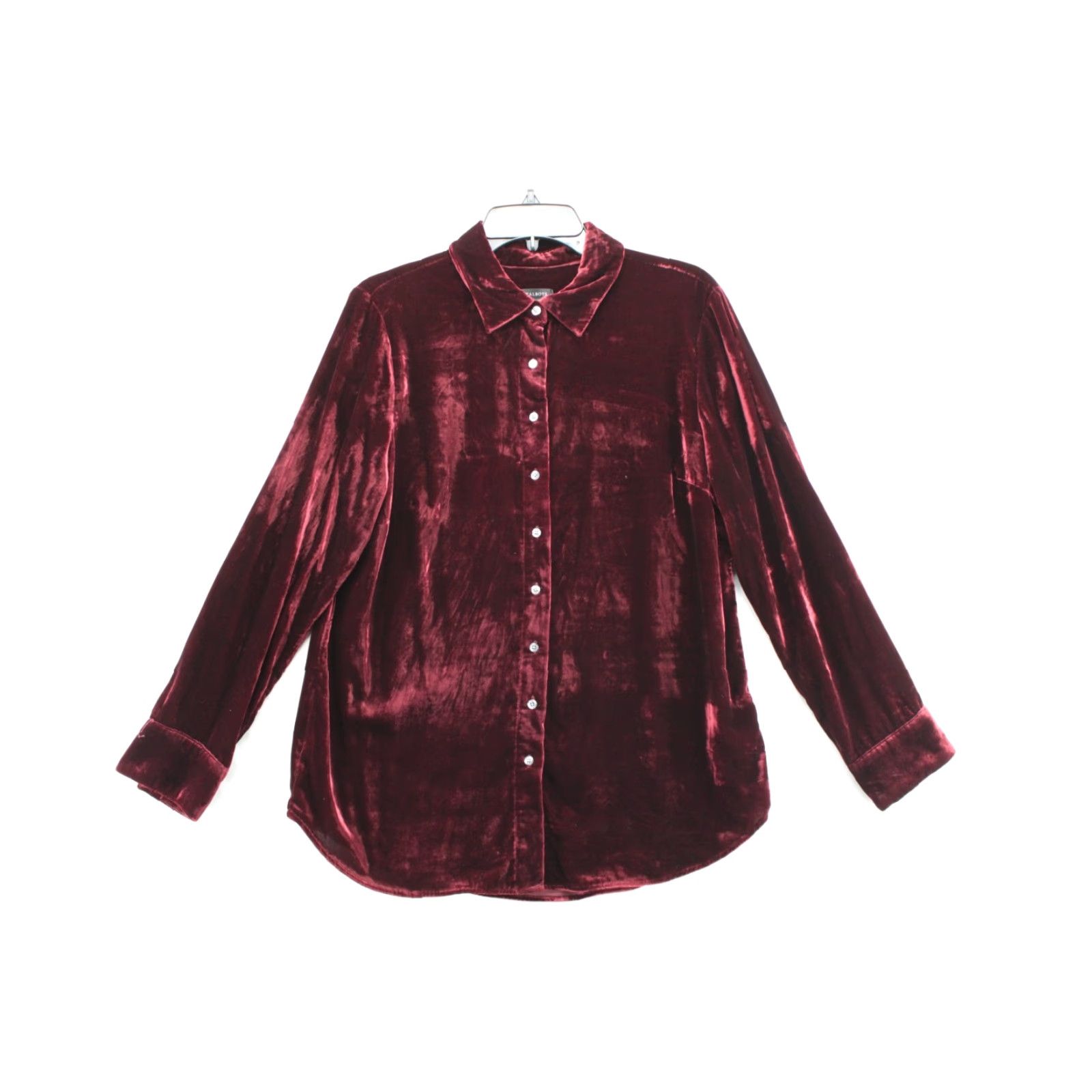 Talbots Talbots Blouse Women's Red Velvet Long Sleeve Button Up Christmas M Regular Size M / US 6-8 / IT 42-44 - 4 Thumbnail