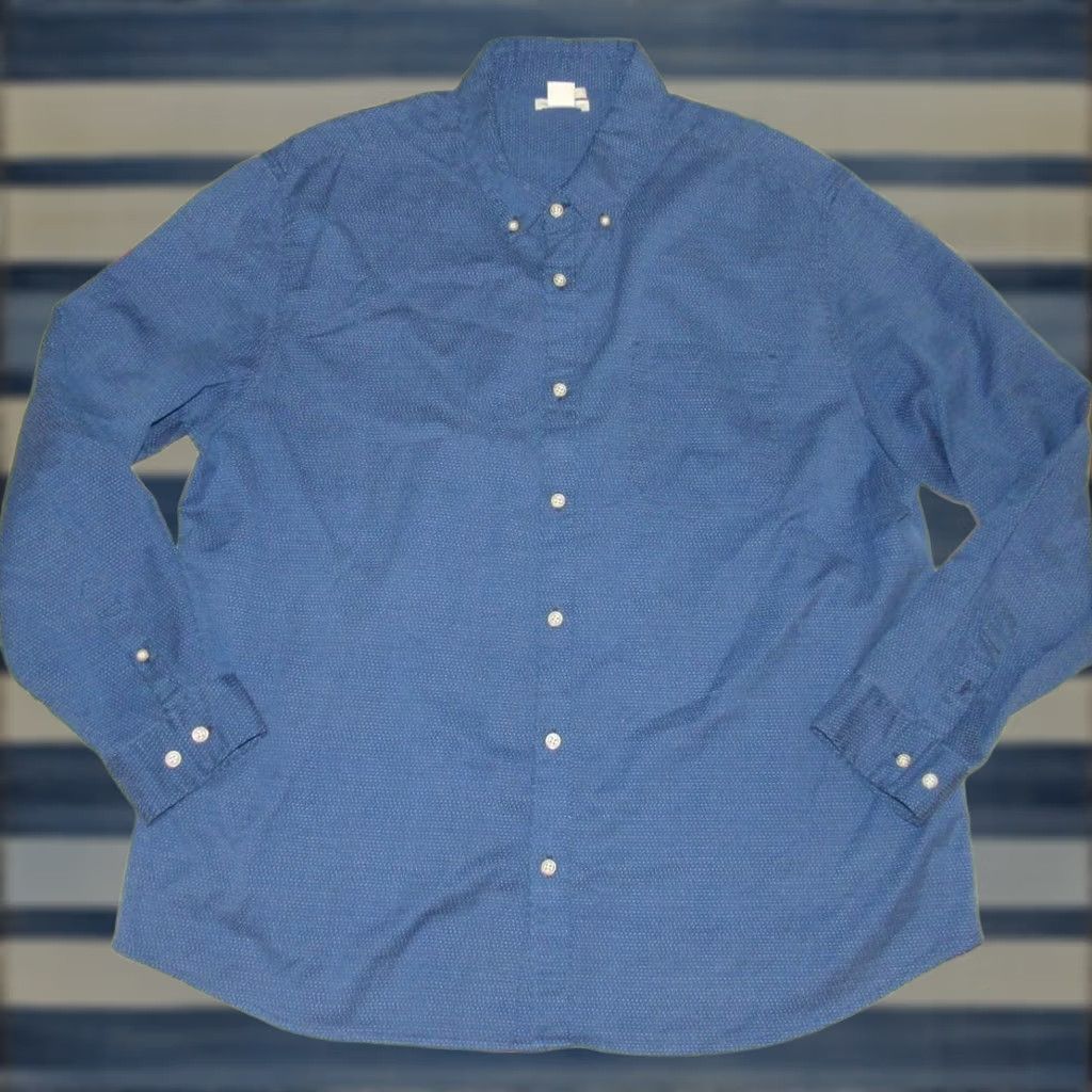 Carbon2Cobalt CARBON2COBALT Navy Long Sleeve Pointillism Button Down Shirt XL Mens Size US XL / EU 56 / 4 - 1 Thumbnail