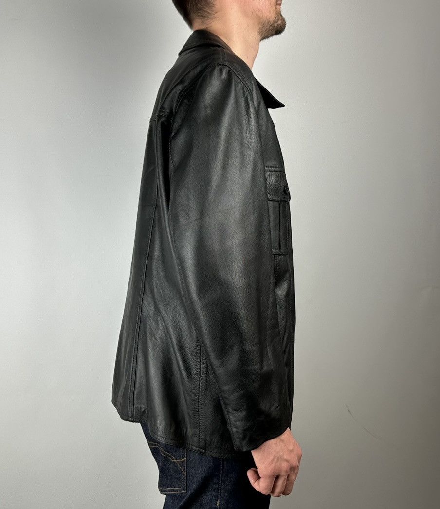 Genuine Leather × Vintage Vintage 90s Genuine Leather Blazer Jacket Size L Size US L / EU 52-54 / 3 - 4 Thumbnail
