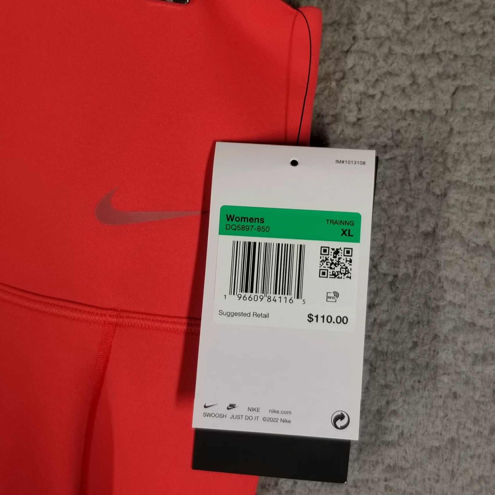 Nike VINTAGE Nike Cropped Leggings Women XL Ember Glow Activewear High-Waisted 7/8 Yoga Sports Size 40" / US 18 - 2 Thumbnail