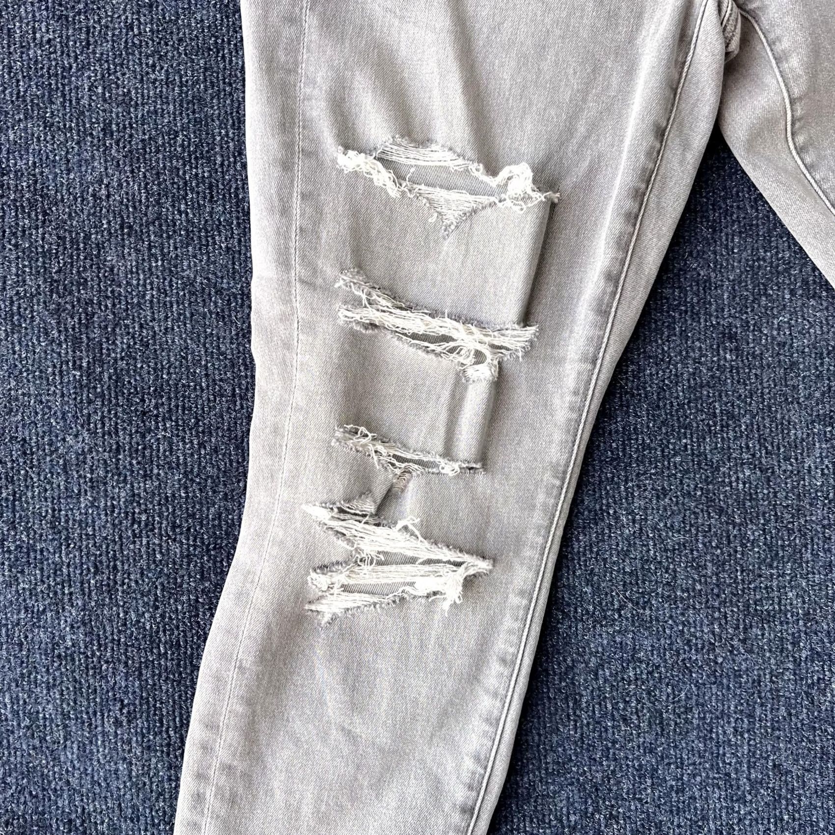 Vintage American Eagle Jeans Womens 8 29W Short Charcoal Hi-Rise Jegging Distressed 3963 Size 30" / US 8 / IT 44 - 4 Thumbnail