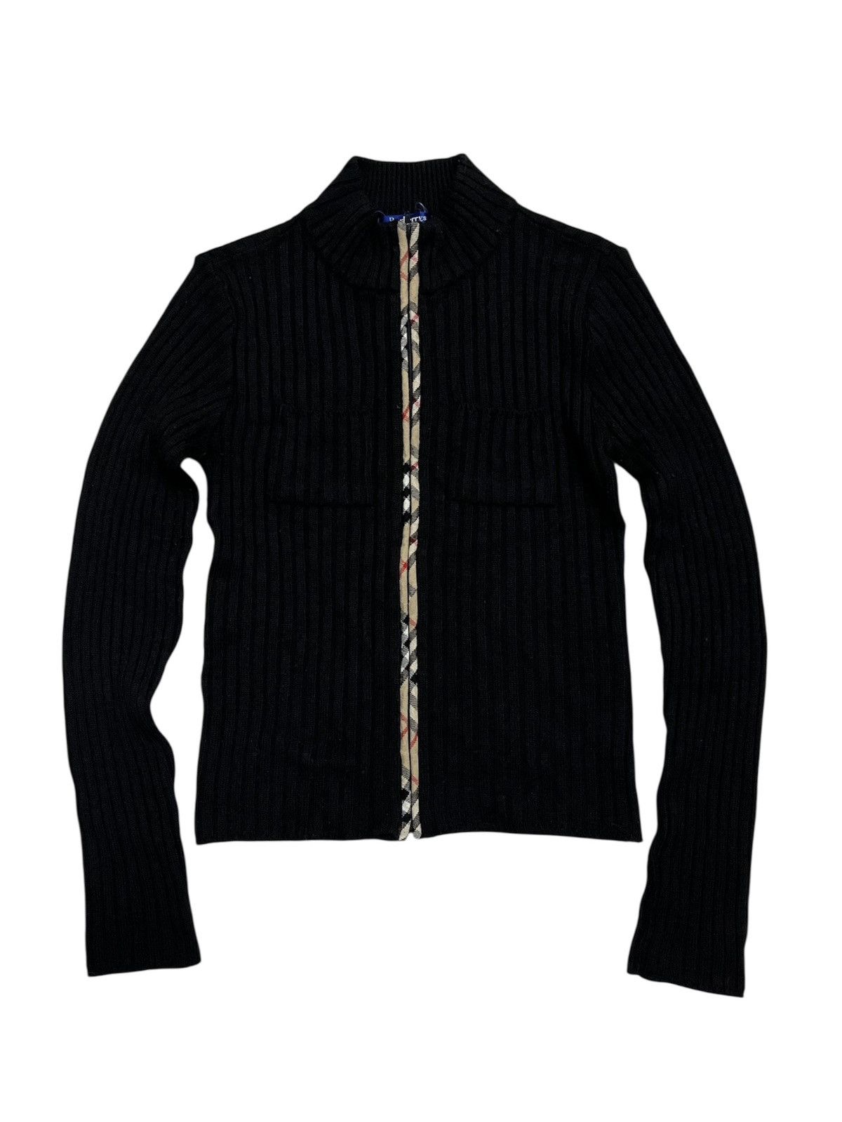 Burberry BURBERRY BLUE LABEL Nova Check Full Zip Wool Knit Sweater Size M / US 6-8 / IT 42-44 - 1 Thumbnail