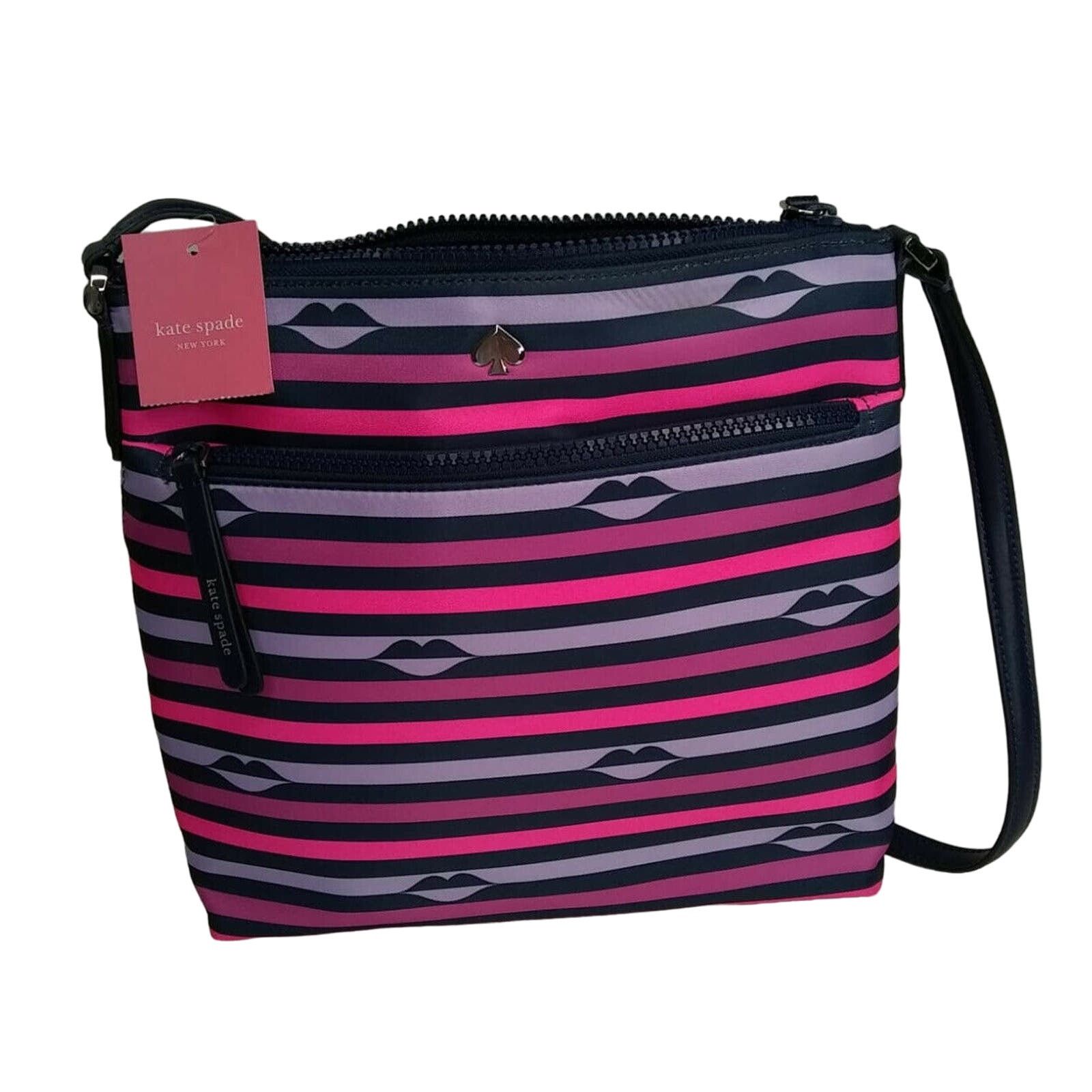 Kate Spade Kate Spade Flat Crossbody Hand Bag stripes Lips print Size ONE SIZE - 5 Thumbnail