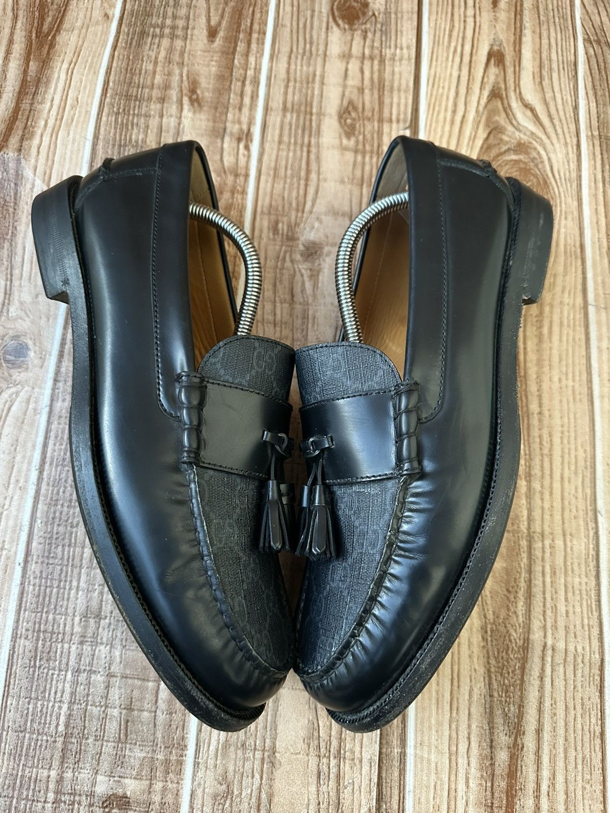 Gucci Gucci GG Logo Black Tassel Leather Loafers Size US 9.5 / EU 42-43 - 6 Thumbnail