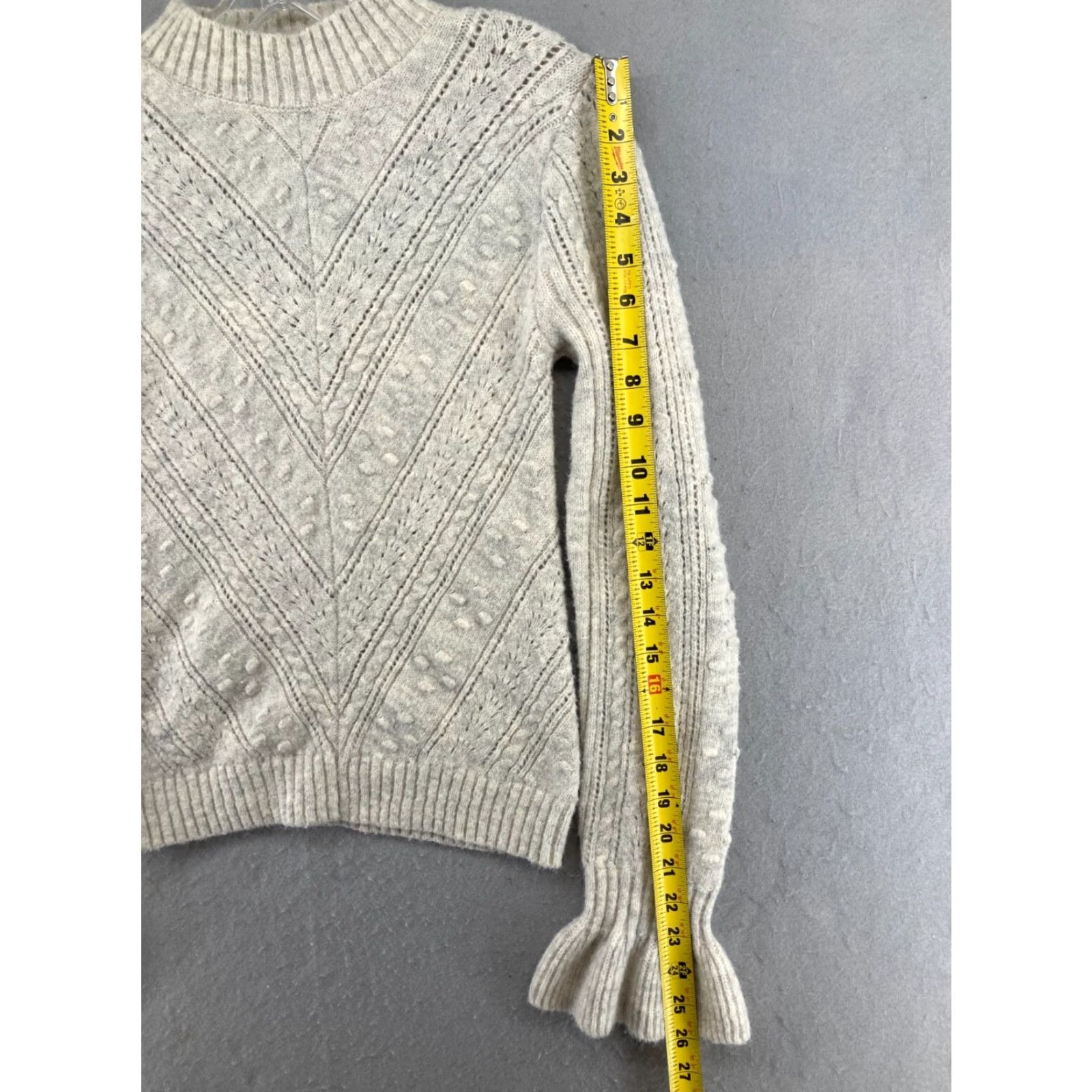 MINKPINK Mink Pink Womens Sweater Small Cream Loose Knit Size S / US 4 / IT 40 - 4 Thumbnail