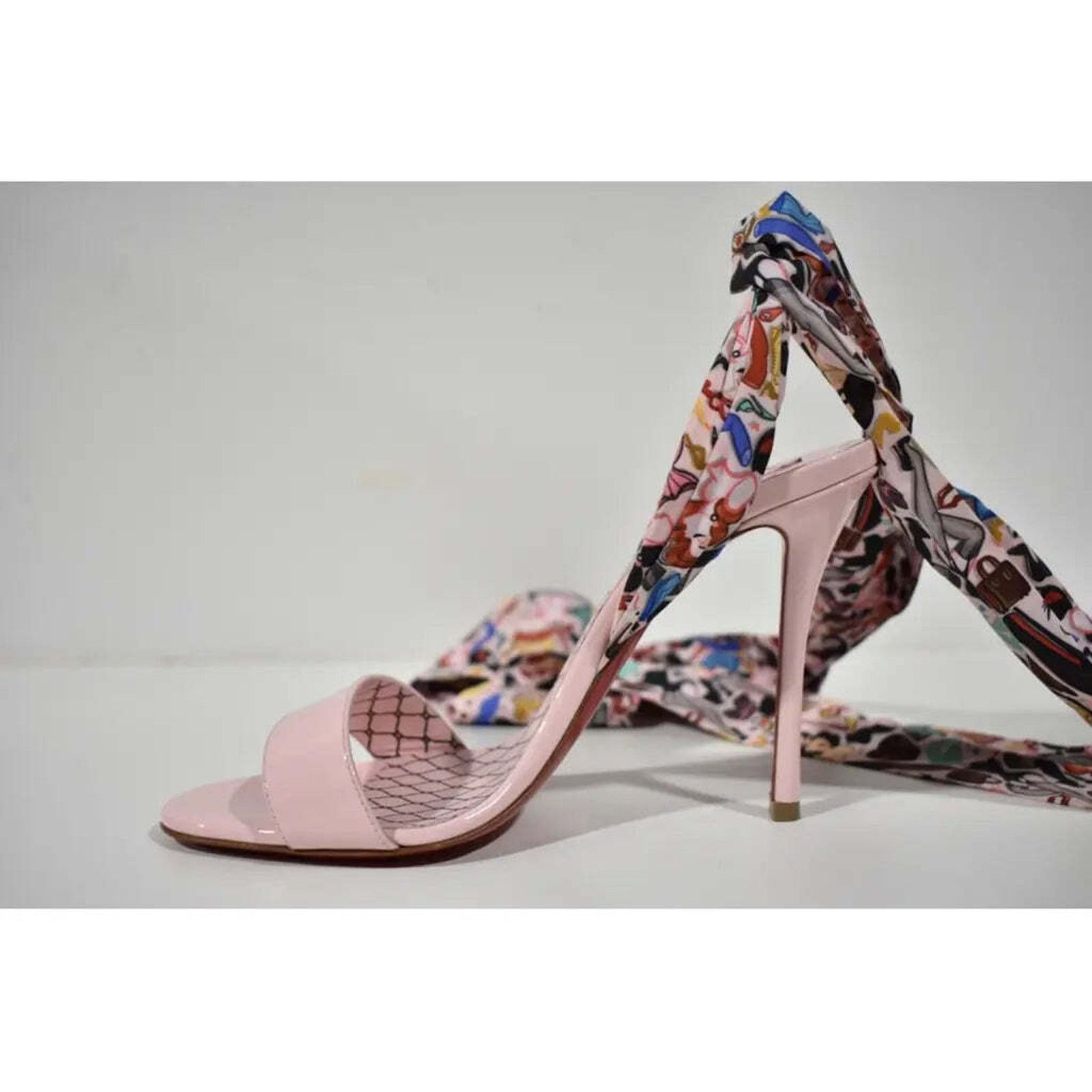 Christian Louboutin Fetish Du Desert 100 Pink Lace Up Tie Sandal Heel Pump 38 Size US 8 / IT 38 - 7 Thumbnail