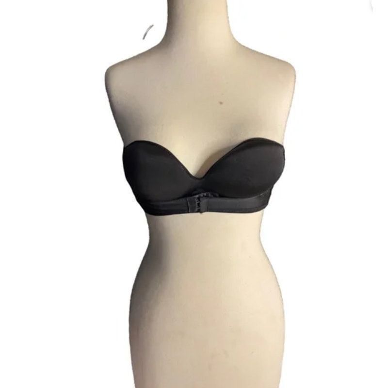 Other OQQ Black Strapless Push-Up Bra Size 32/70 with Back Clasp Size ONE SIZE - 2 Thumbnail