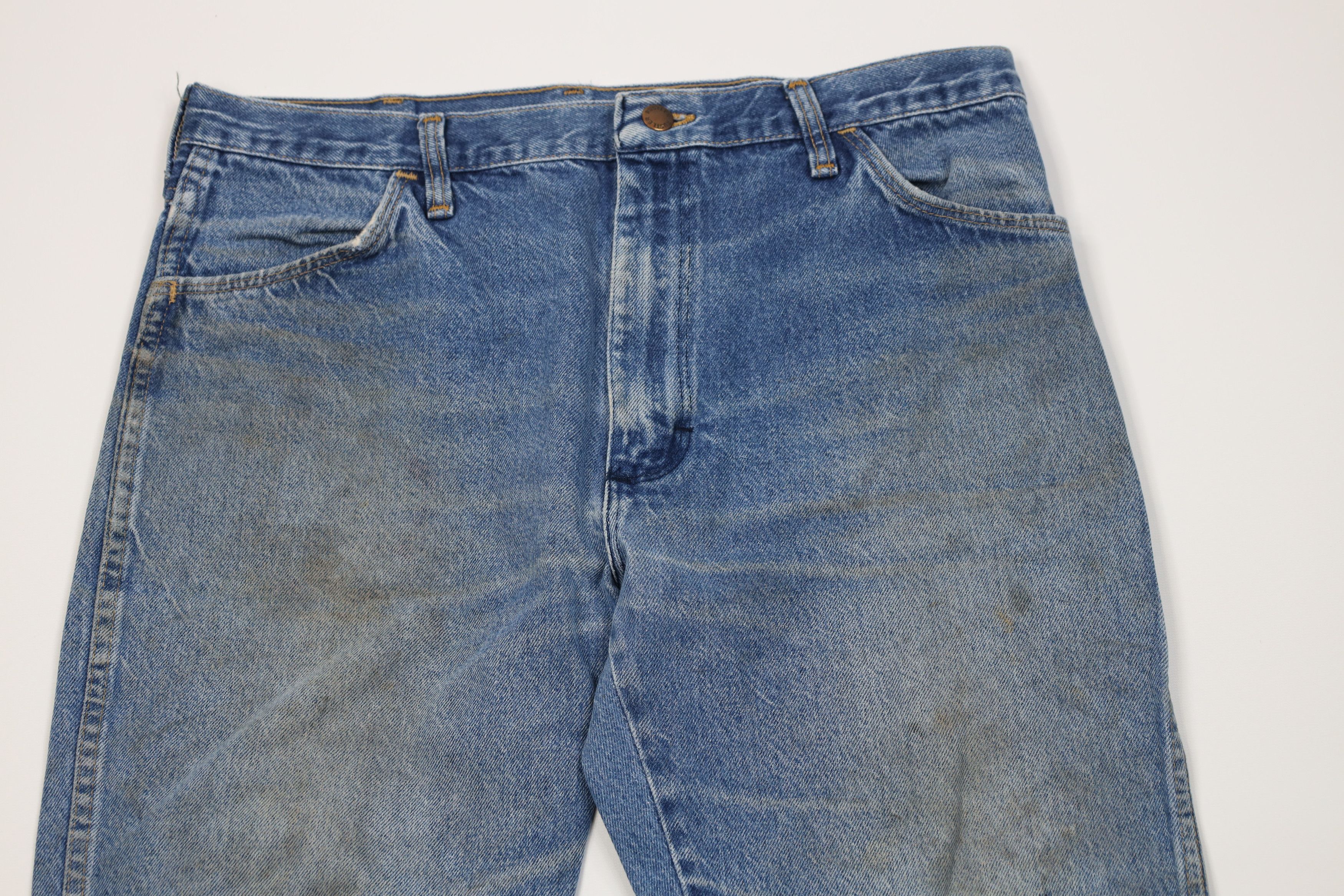 Vintage Vintage 70s Streetwear Straight Leg Denim Jeans Blue USA Size US 36 / EU 52 - 2 Thumbnail
