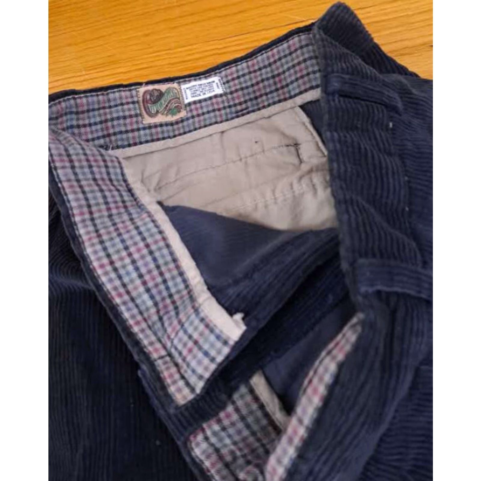 Vintage Cotton Supply Quality Goods USA Made Thick Navy Corduroy Pants Unisex Adults 36 Regular Bootcut 32 Inseam Blue Cotton Corduroy Dress Pants Size US 36 / EU 52 - 3 Thumbnail