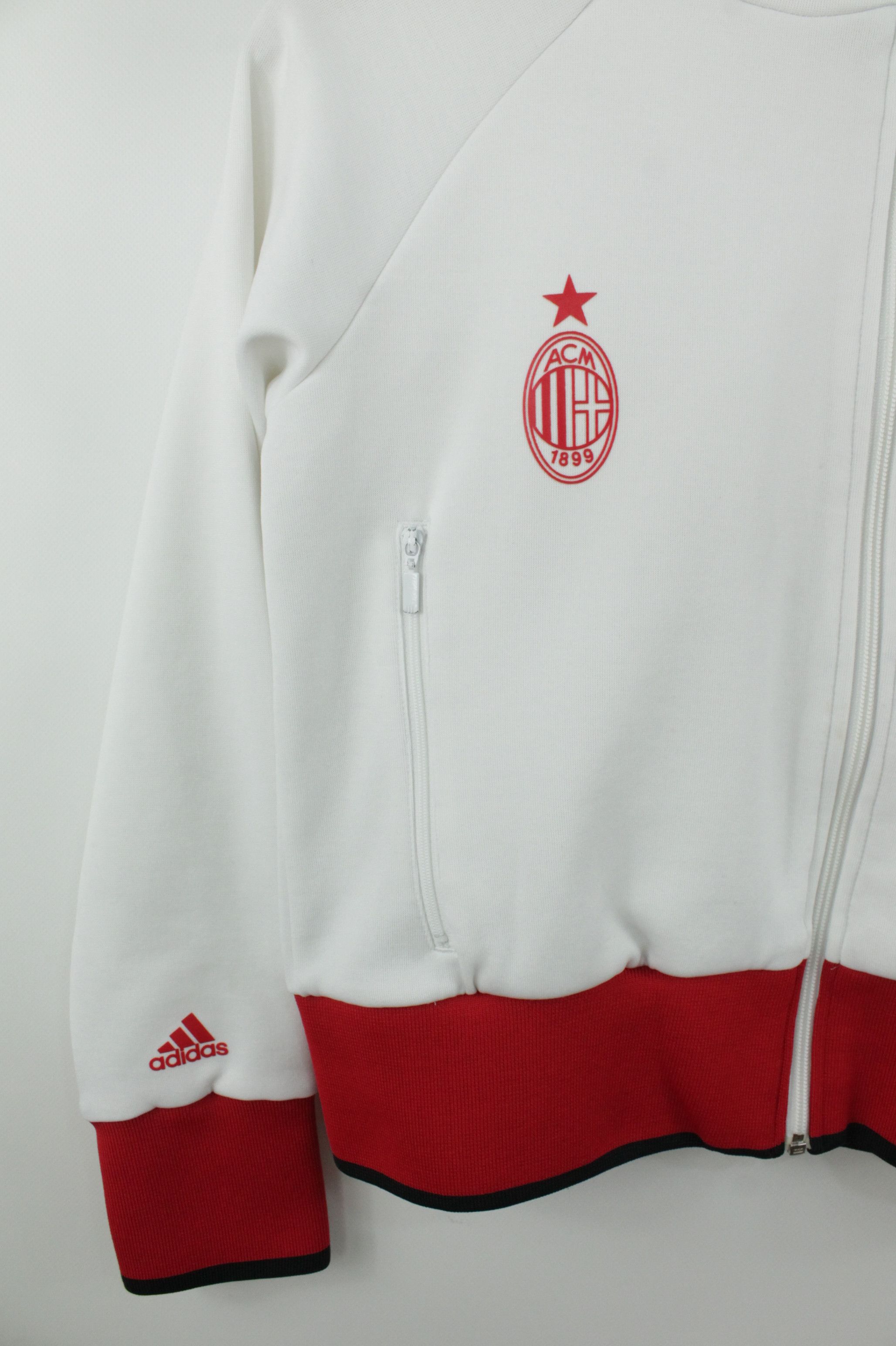 Adidas y2k Adidas AC Milan Full Zip White/Red Track Top Women's Size M / US 6-8 / IT 42-44 - 2 Thumbnail