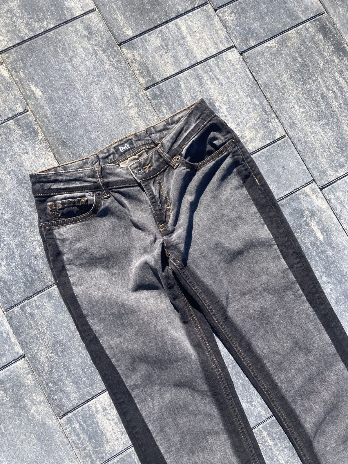 Dolce & Gabbana Vintage Dolce & Gabanna Slim Avantgarde Grey Black Jeans Size US 28 / EU 44 - 3 Thumbnail