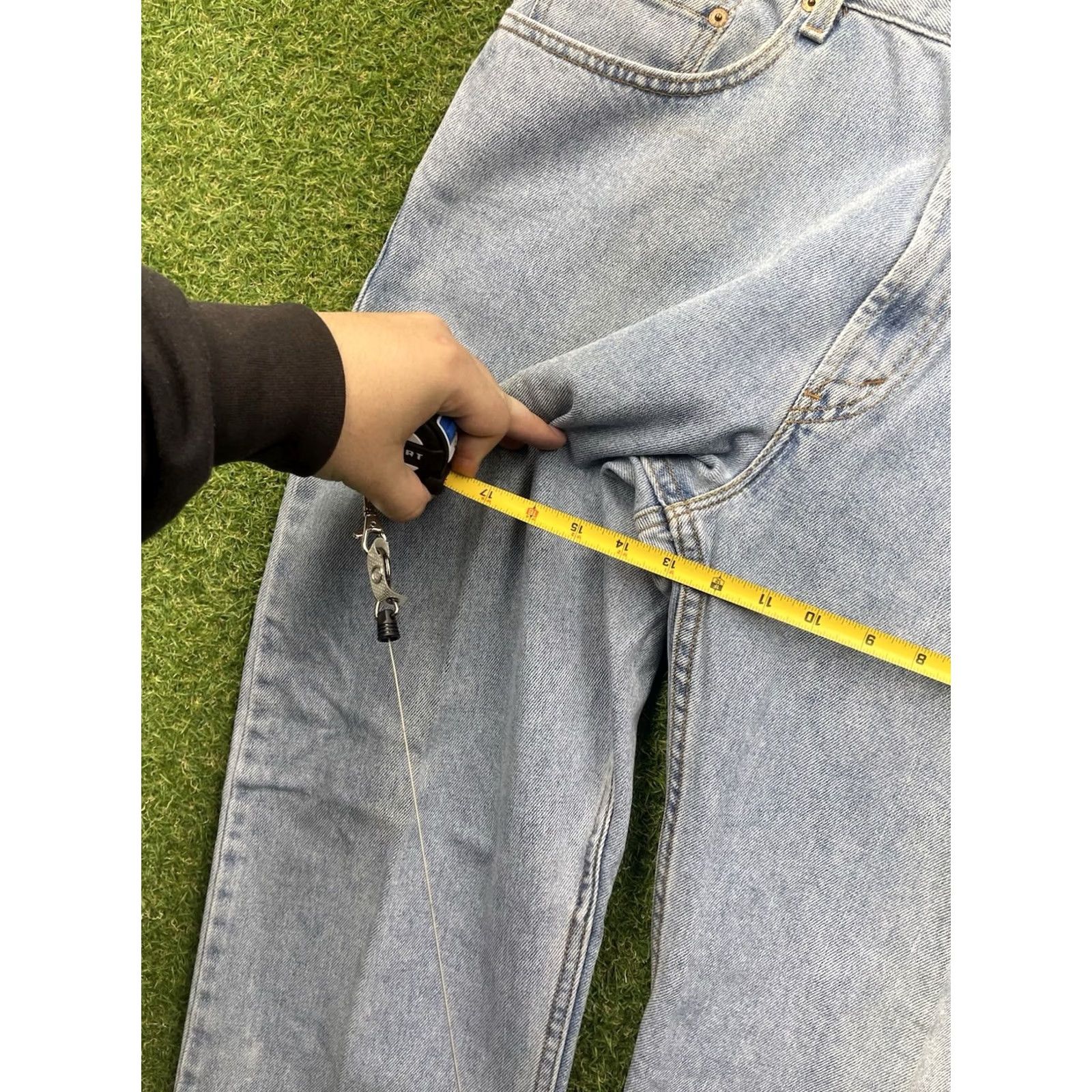 Levi's Levi's 505 Jeans Mens 38x34 Denim Regular Fit Straight Blue Light Wash 90s Retro Size US 38 / EU 54 - 3 Thumbnail