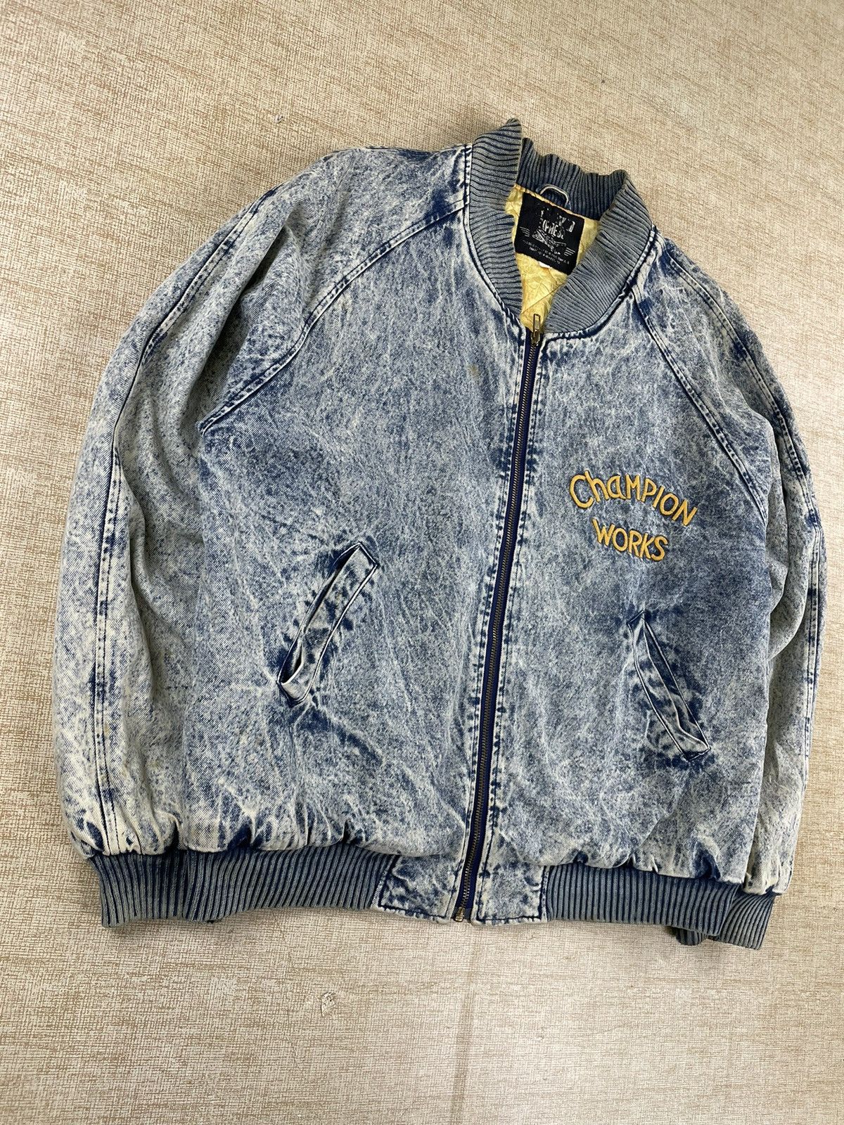 Hysteric Glamour × If Six Was Nine × Vintage Vintage 70s/80s Champion Works Acid Wash Bomber Jacket Size US L / EU 52-54 / 3 - 3 Thumbnail