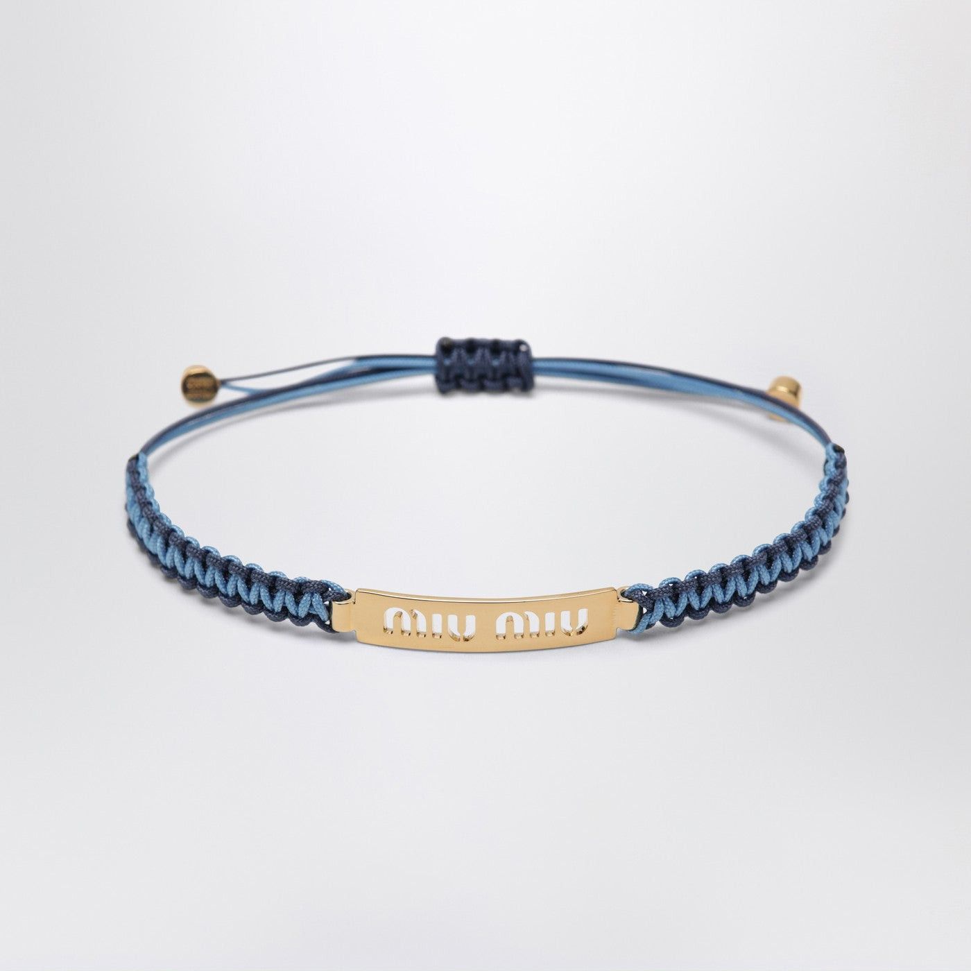 Miu Miu Miu Miu Light Blue/Blue Braided Cord Bracelet Size ONE SIZE - 1 Thumbnail