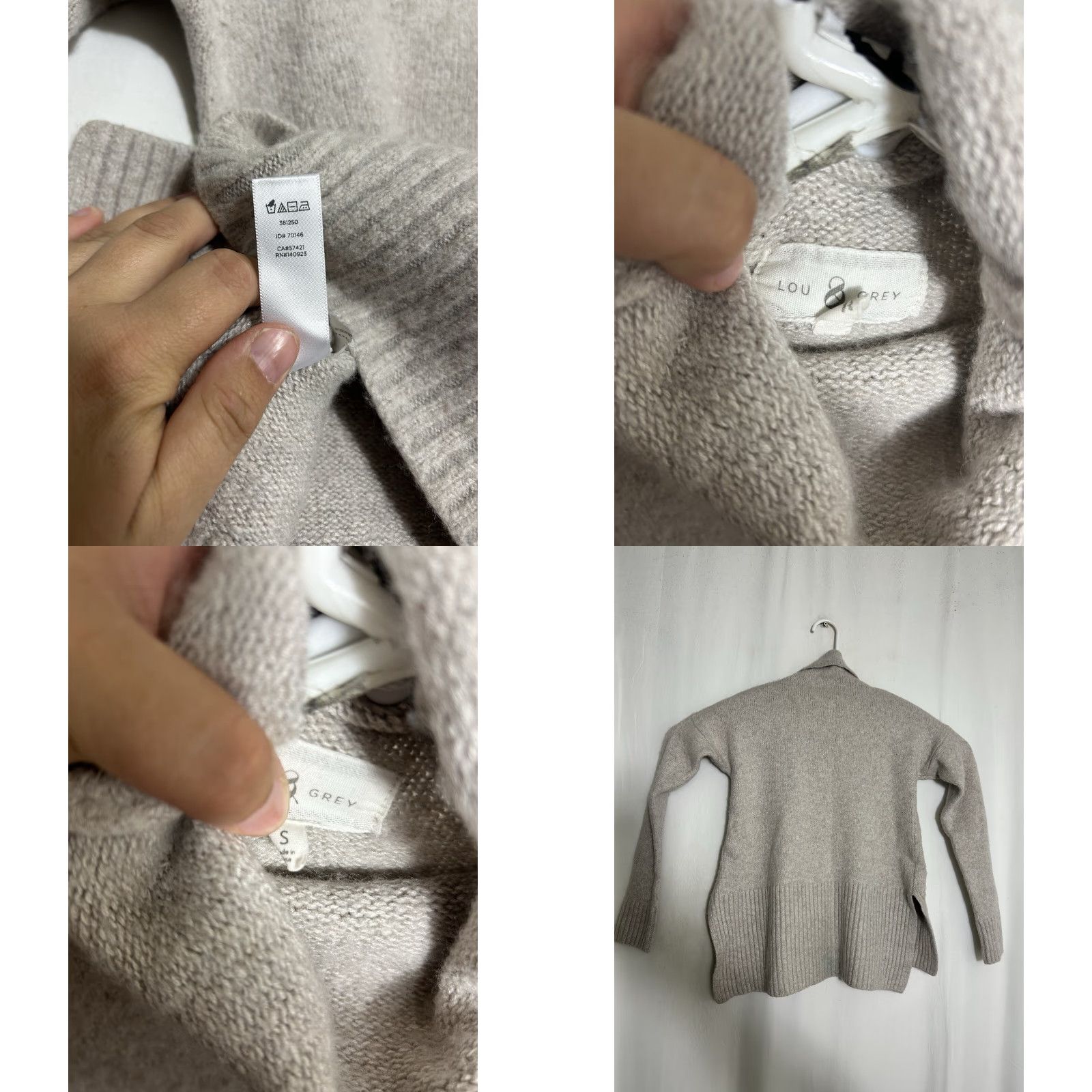 Lou & Grey Lou & Grey Womens Small Beige Pullover Funnel Neck Wool Blend Long Sleeve Sweater Wool Blend Pullover Fanspired? Size S / US 4 / IT 40 - 8 Thumbnail
