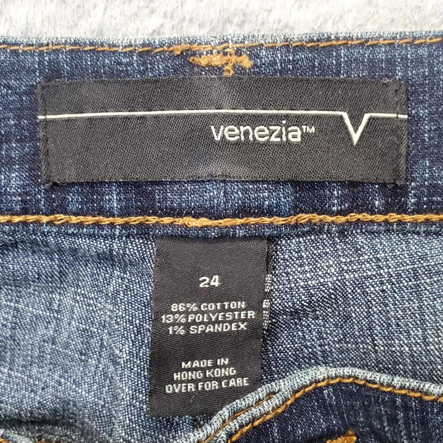 Denime Venezia Jeans Womens 24 Blue Denim Faded Stretch 5-Pockets Low Waist Relaxed Fit Jeans Size 42" / US 20 - 7 Thumbnail