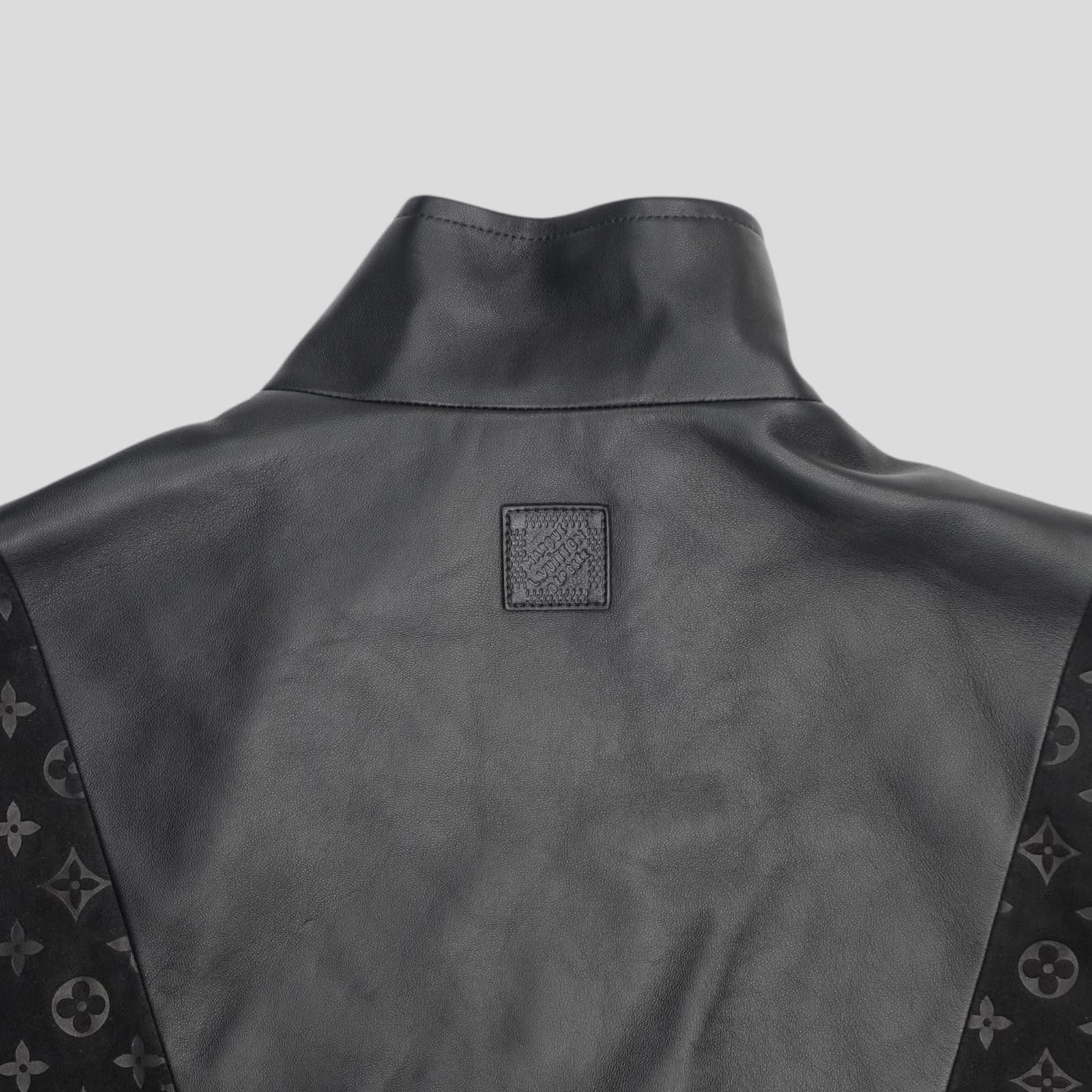 Louis Vuitton Mix Leather Track Top in Black