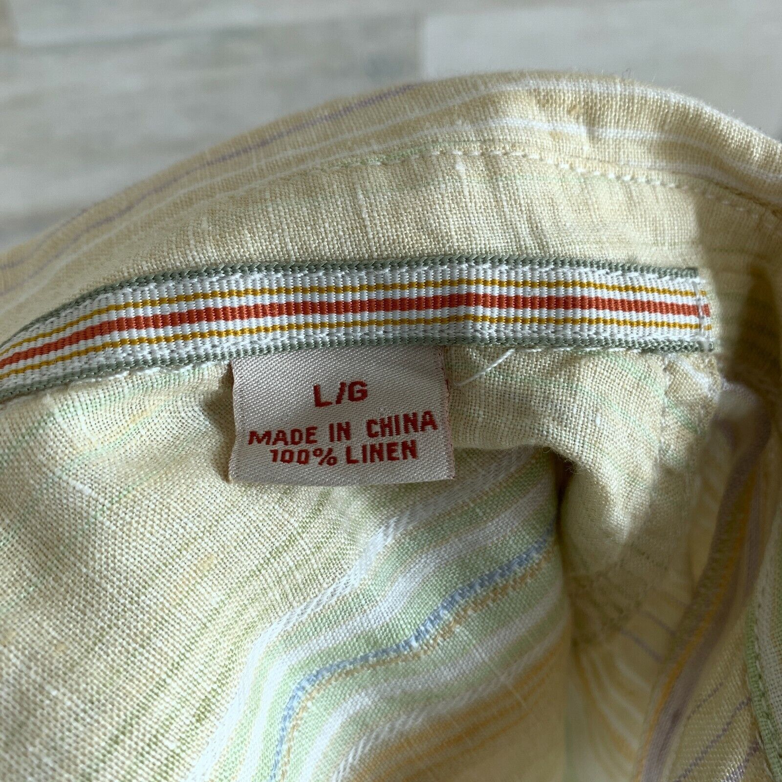 Tommy Bahama Tommy Bahama Linen Camp Shirt Yellow Striped Mens Large Size US L / EU 52-54 / 3 - 6 Thumbnail