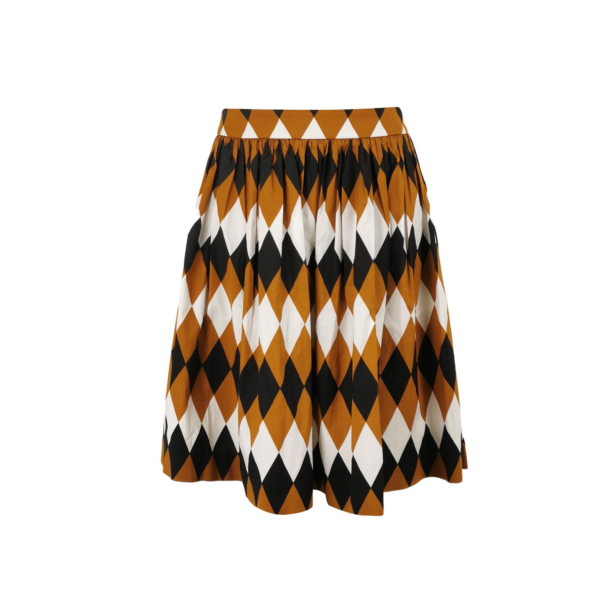 Prada Prada Colorful Diamond Print Ruffled Skirt 0089 Size 38" / US 16 / IT 52 - 1 Thumbnail