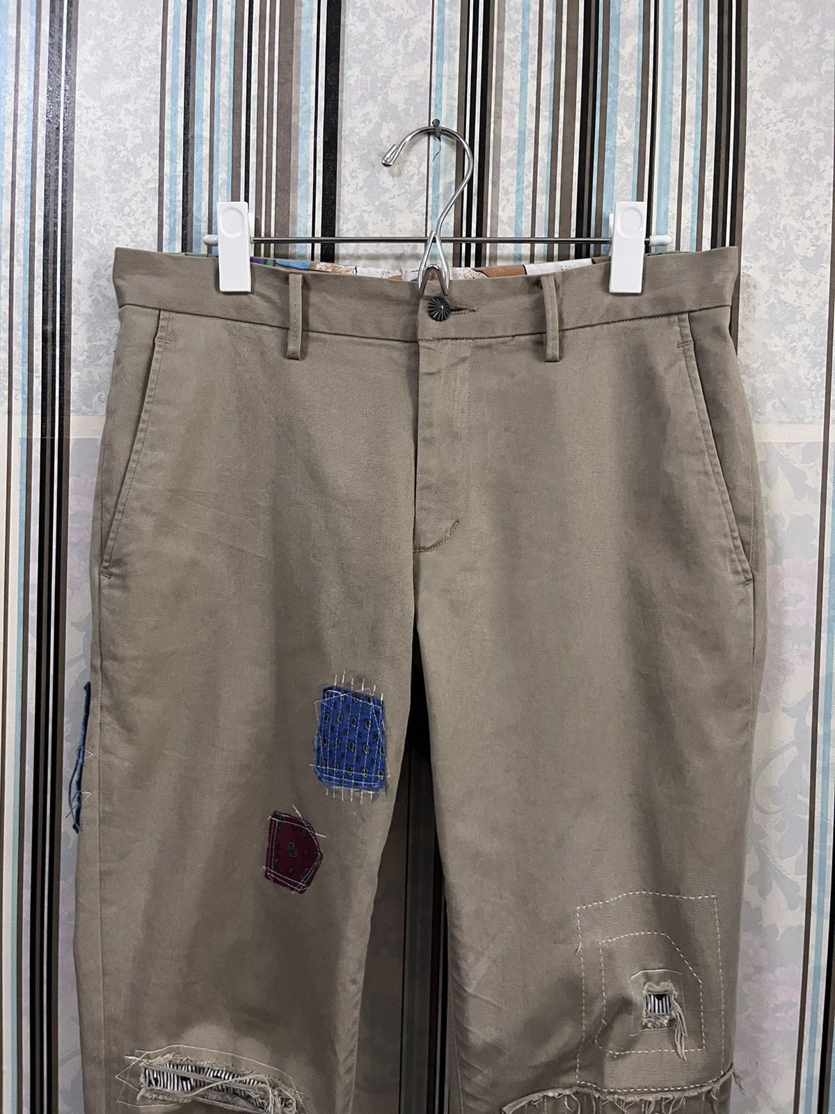 Japanese Brand SEVESKIG remake chino pants patchwork #F3 Size US 30 / EU 46 - 4 Thumbnail