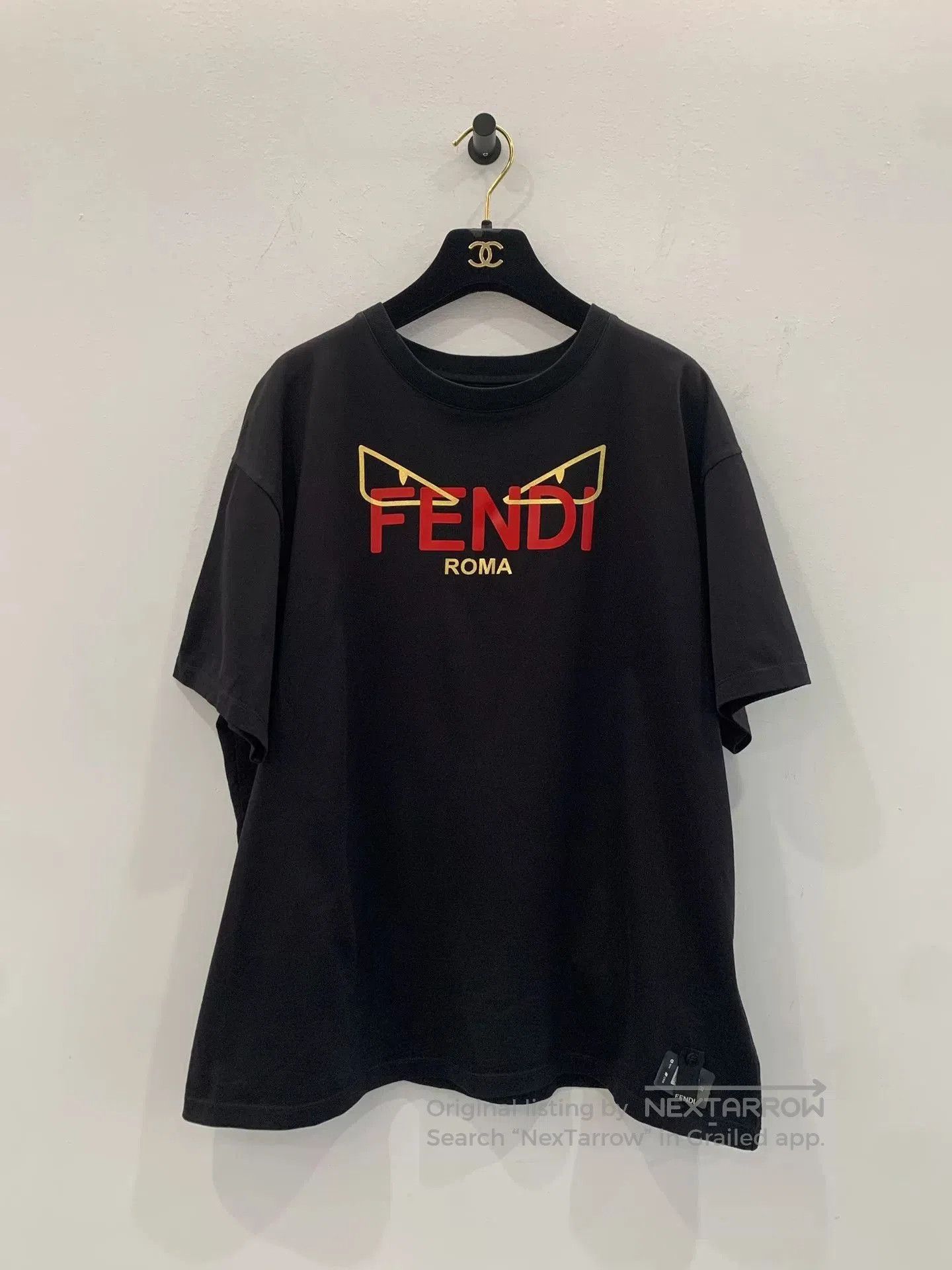 Fendi Fendi Red Letter Owl Logo Black Tee. Size US L / EU 52-54 / 3 - 1 Thumbnail