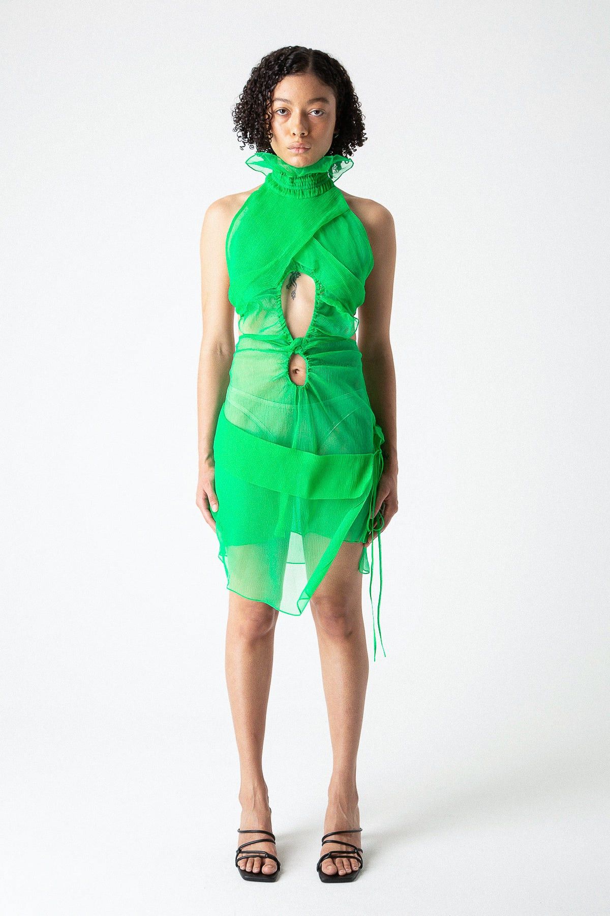 Other $955 NWT 100% SILK SUPRIYA LELE DRAPED CIRCLE DRESS Size S / US 4 / IT 40 - 1 Thumbnail