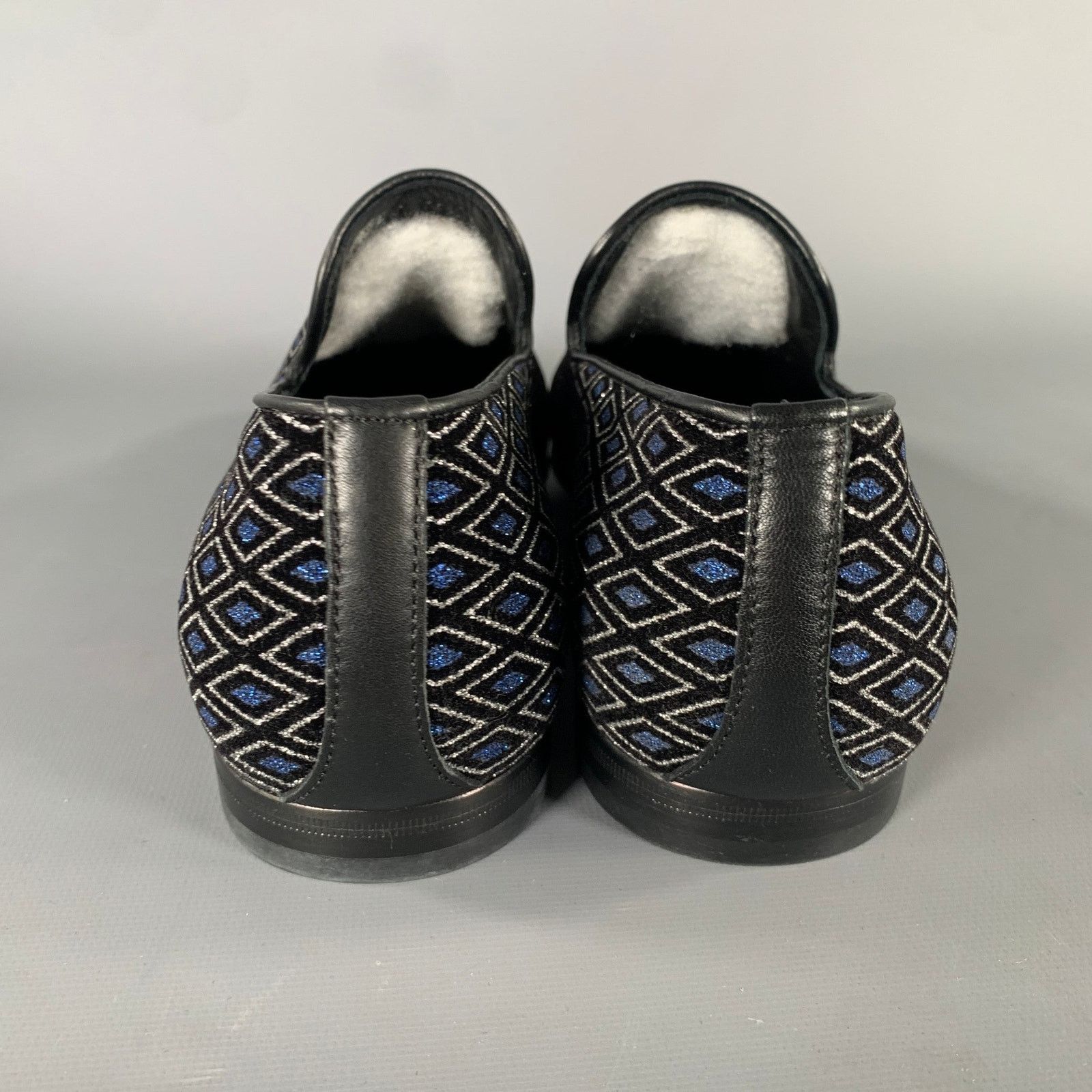 Jimmy Choo JIMMY CHOO Size 8 Navy Black Diamond Velvet Loafers Size US 8 / EU 41 - 3 Thumbnail