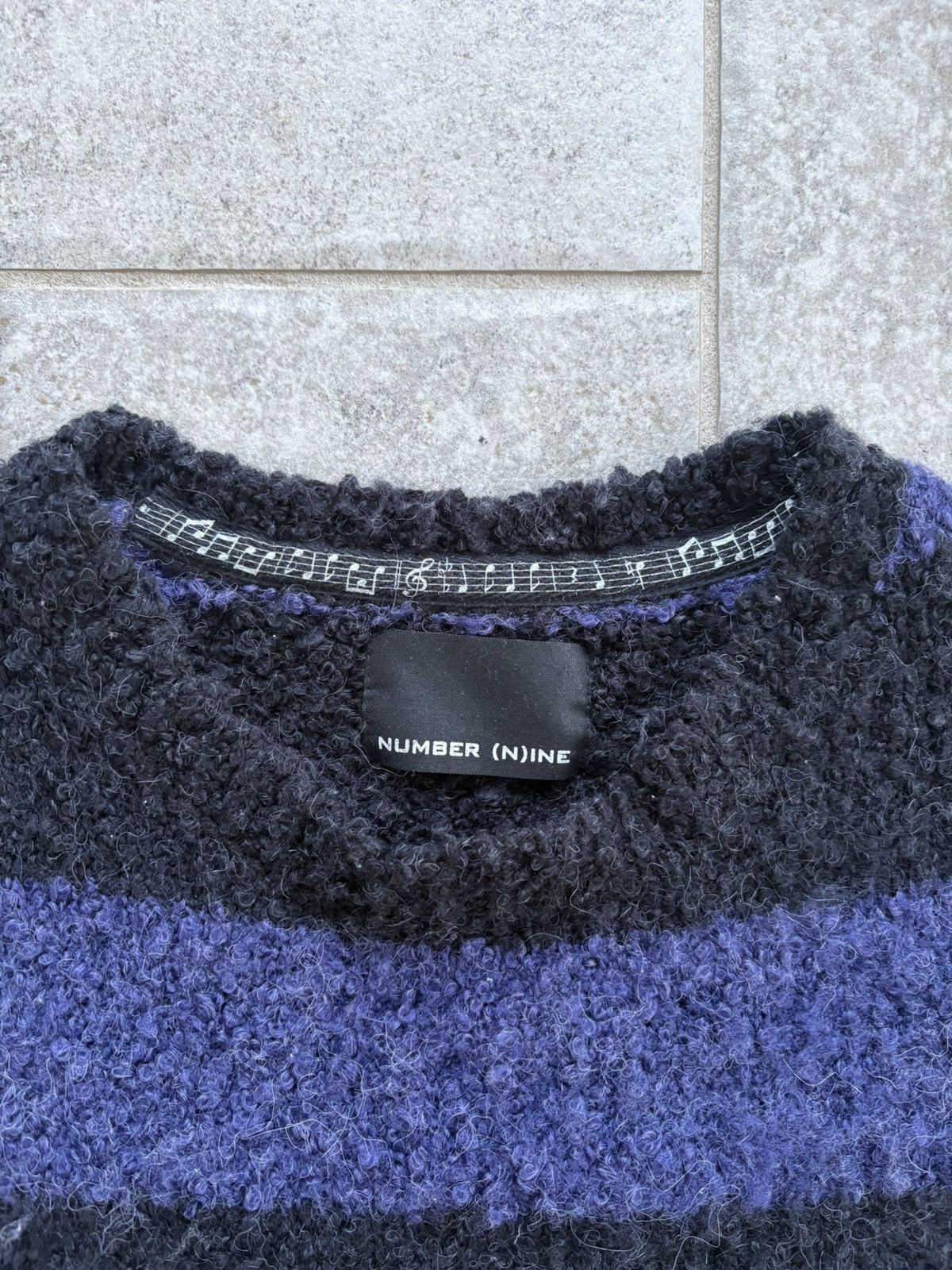 Number (N)ine Alpaca Striped Distressed Knit 2003 Size US M / EU 48-50 / 2 - 3 Thumbnail