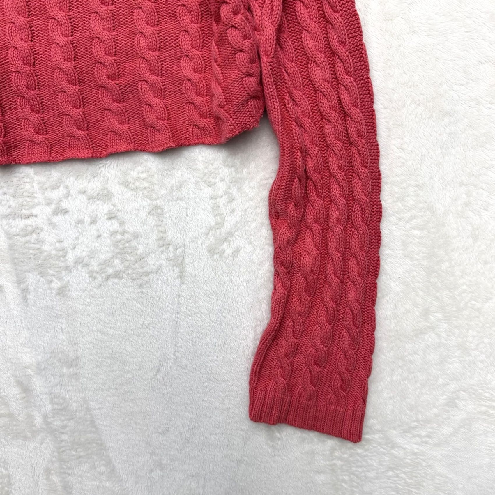 Free People Free People Sweater Womens Large Pink Cable Knit Cropped Crewneck Pullover Size L / US 10 / IT 46 - 4 Thumbnail