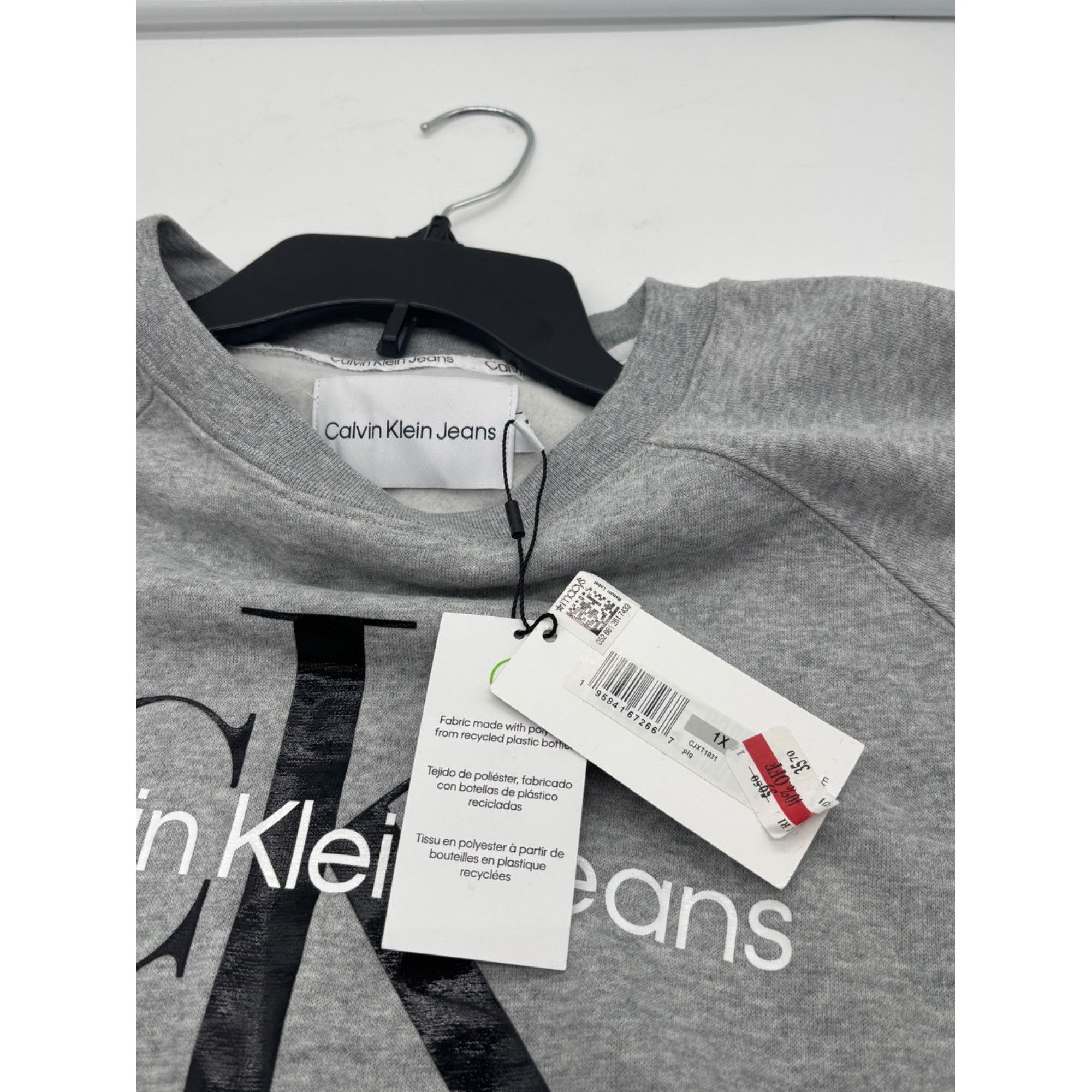 Other Calvin Klein Jeans Trendy Plus Size Size Sweatshirt, Pearl Size ONE SIZE - 6 Thumbnail