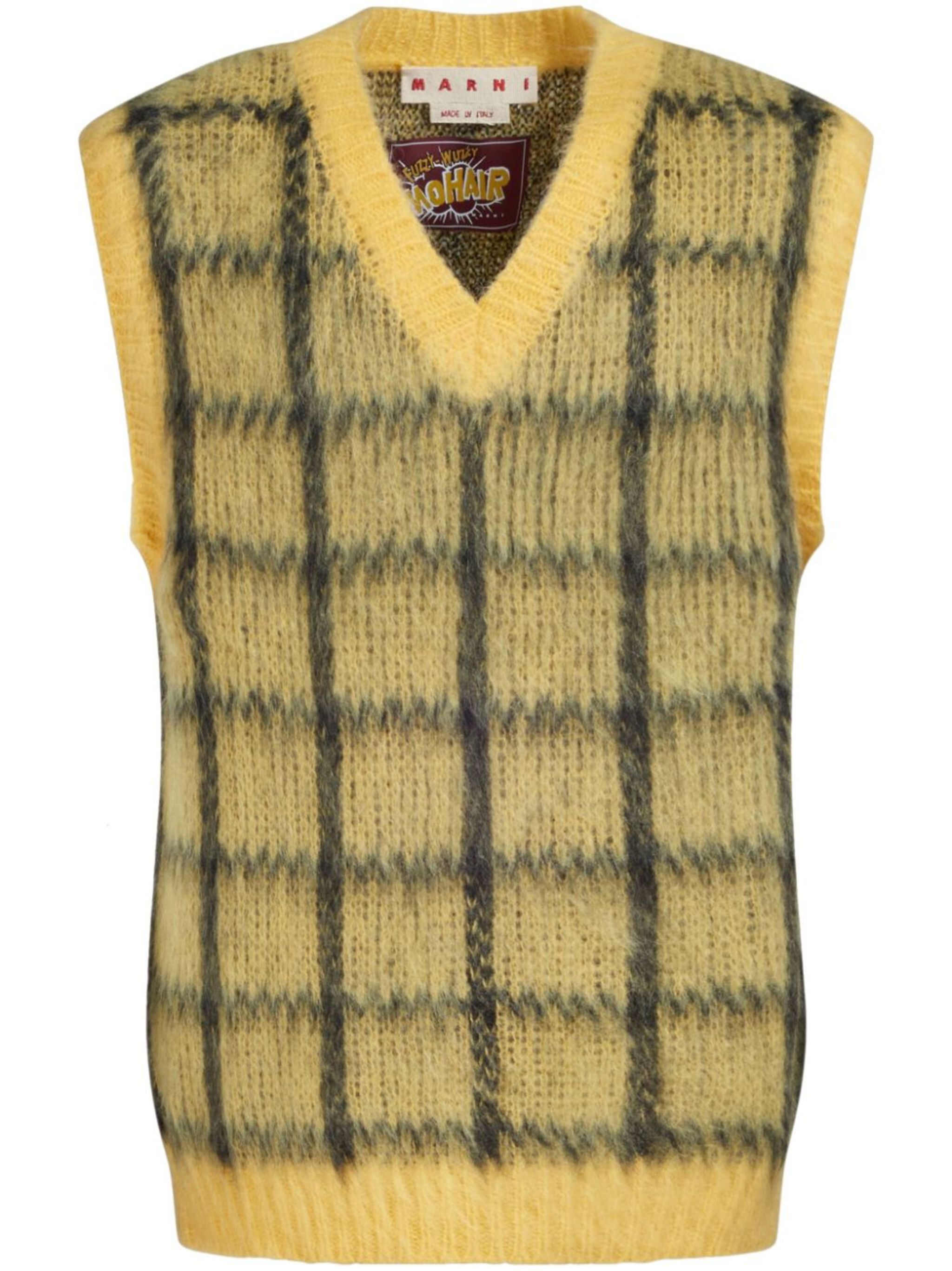 Marni o1w1db10824 Checked Vest in Yellow Black Size US S / EU 44-46 / 1 - 1 Thumbnail