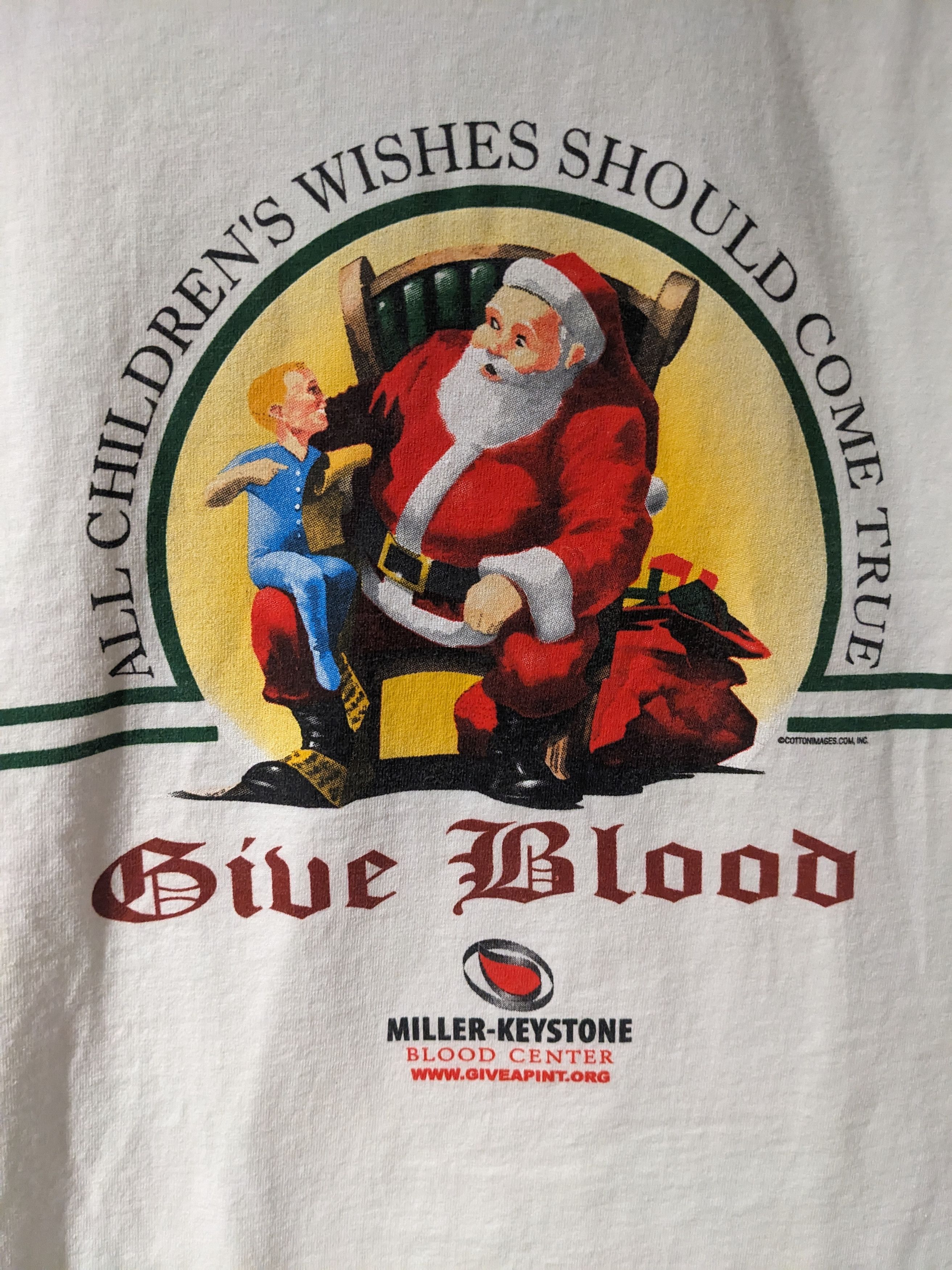 Hanes × Vintage Vintage Y2K American Red Cross Give Blood Santa T-Shirt Size US L / EU 52-54 / 3 - 2 Thumbnail