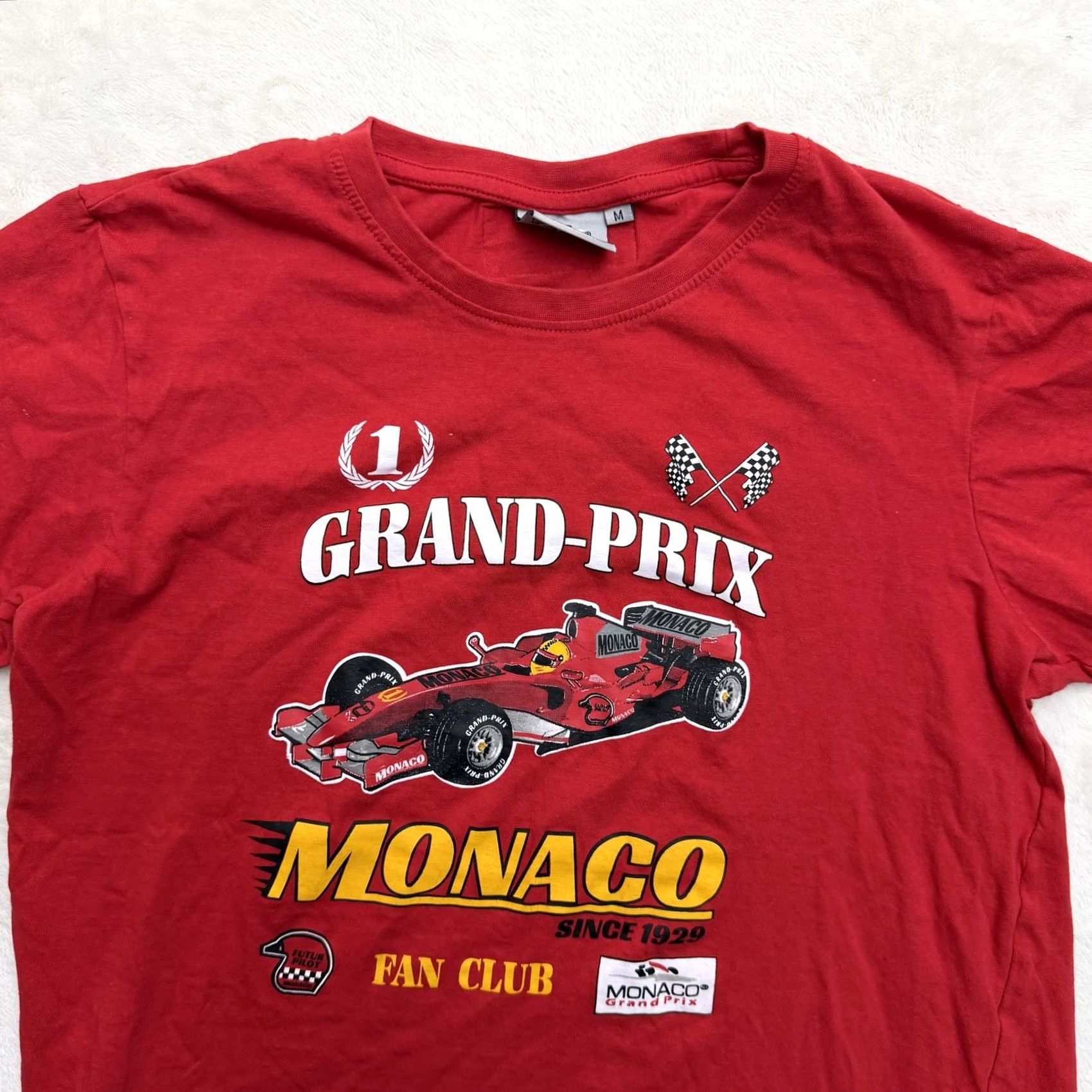 Vintage Monaco Grand Prix Shirt Mens Medium Red Racing Double Sided Graphic Tee Size US M / EU 48-50 / 2 - 2 Thumbnail