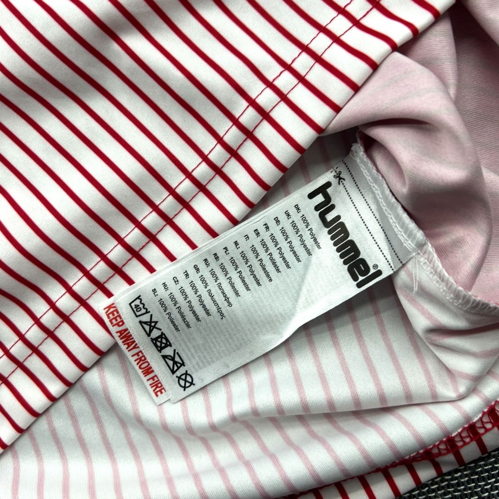 Hummel Hummel Denmark 1986 Home Laudrup #11 Mens Football Jersey M Multicolor Short Sleeve Pullover Round Neck Quick Dry Moisture Wicking Sports Shirt Size US M / EU 48-50 / 2 - 6 Thumbnail