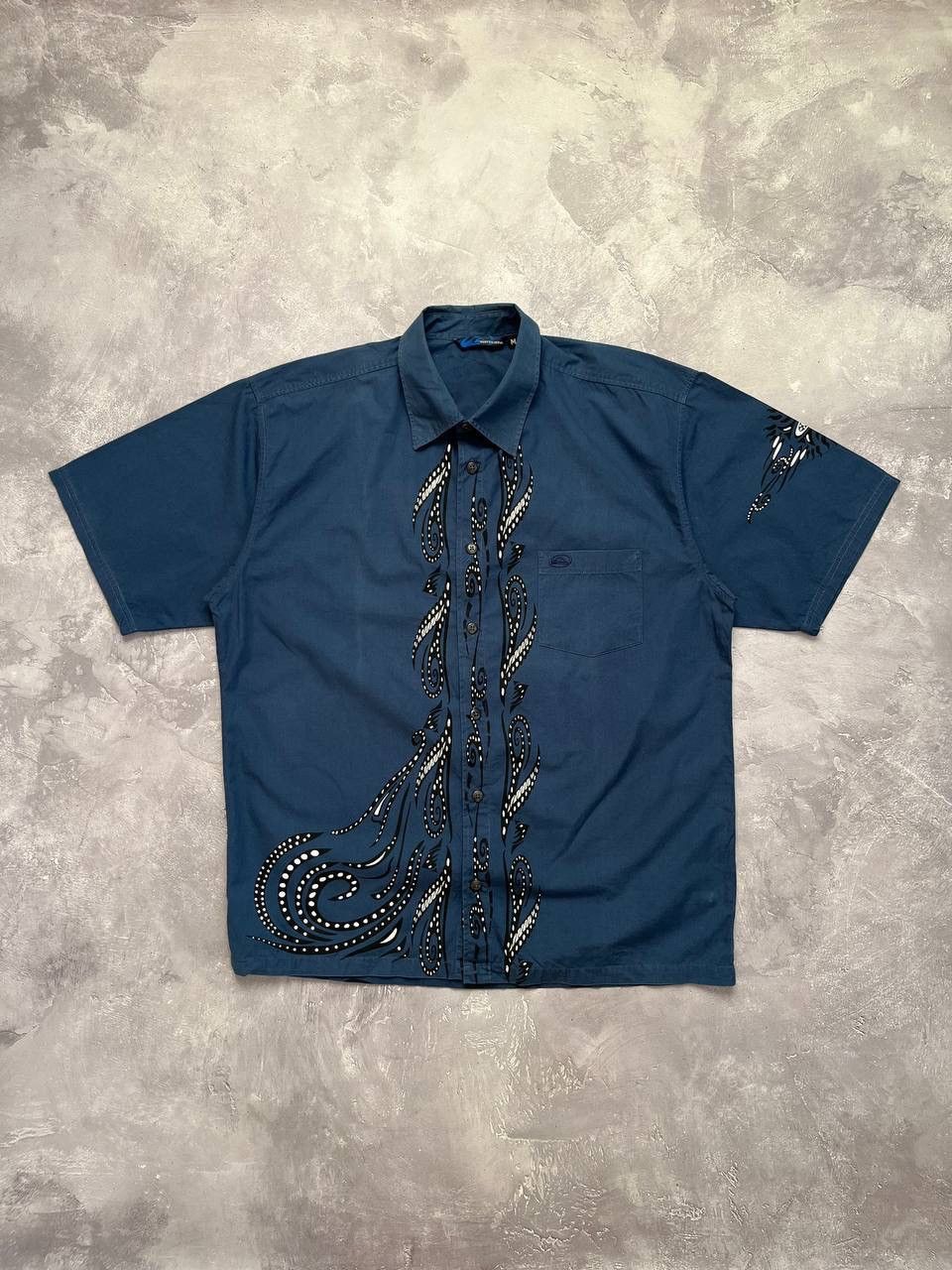 Quiksilver Quiksilver Blue Graphic Print Button-Up Shirt Short Sleeve Size US M / EU 48-50 / 2 - 1 Thumbnail