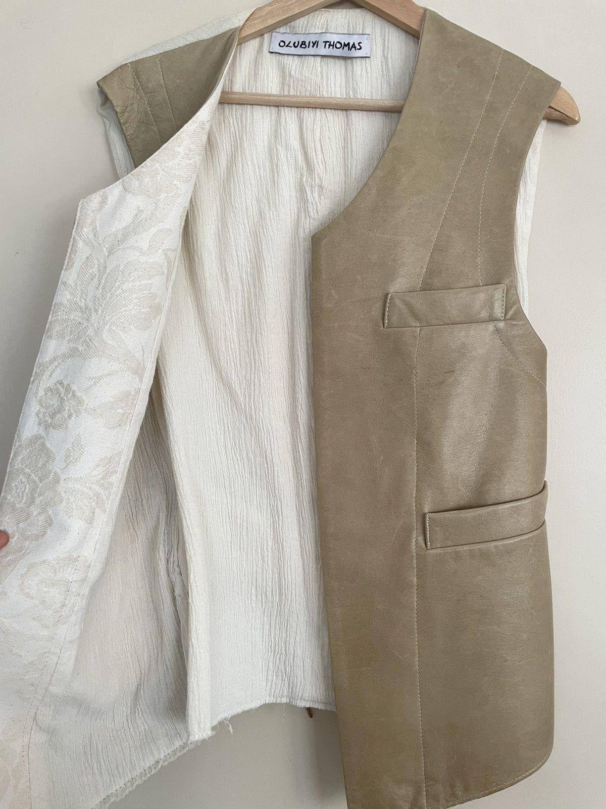 Other Olubiyi Thomas leather waistcoat vest Size 48S - 2 Thumbnail