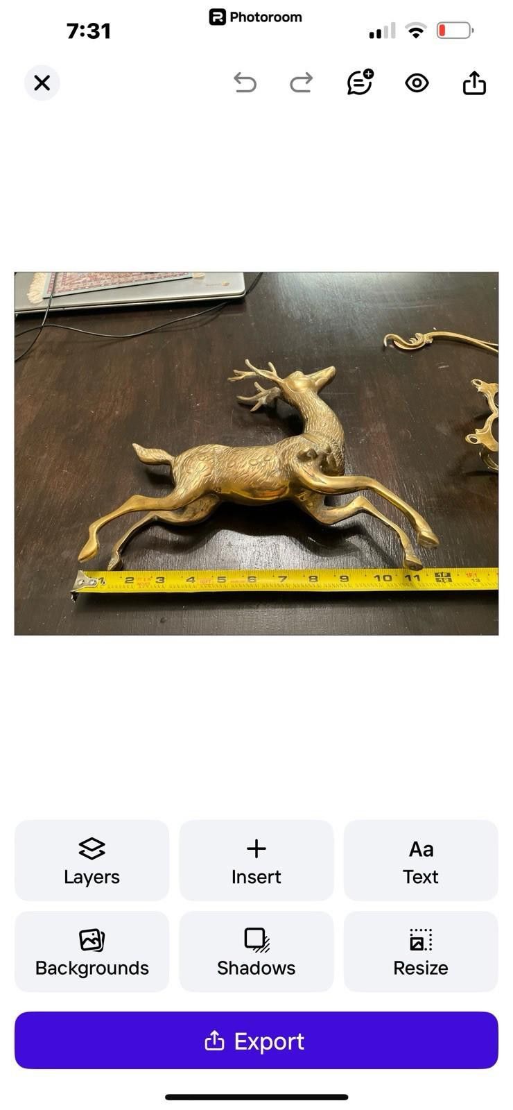 Designer Large Solid Brass Reindeer and Sleigh Holiday Decor Size ONE SIZE - 10 Thumbnail