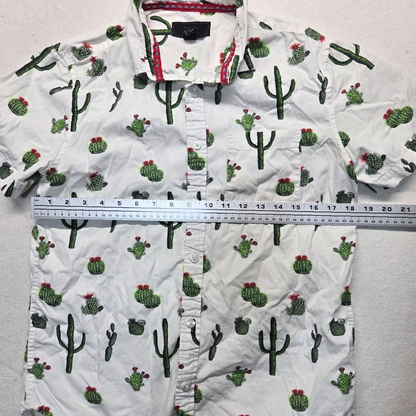 Vintage Vintage Cactus Men’s Short Sleeve Button-Up Shirt Small White Casual Graphic Print Season: Spring Summer Fall Men Size US S / EU 44-46 / 1 - 4 Thumbnail