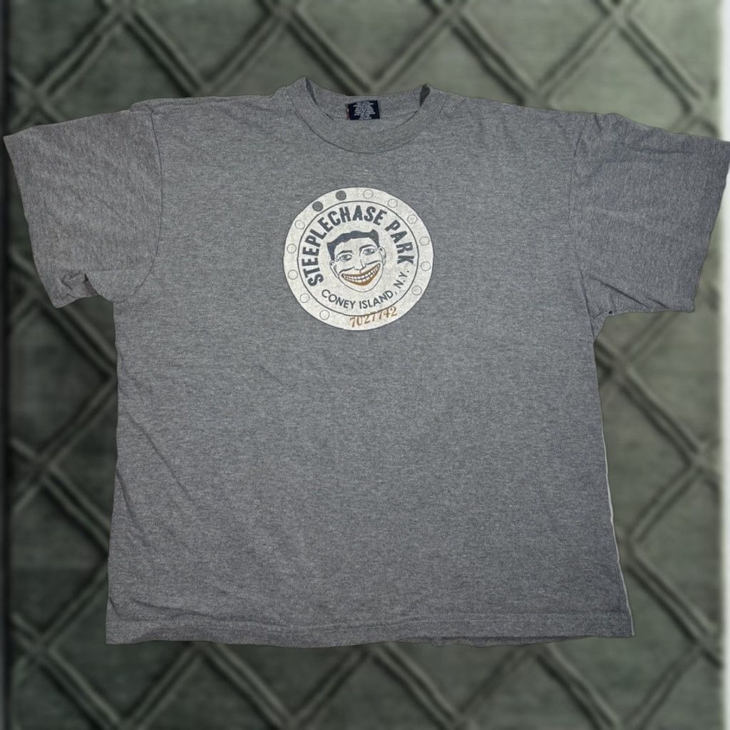 VINTAGE 90s MV Sport T-Shirt Steeplechase Park Coney Island Brooklyn NYC NYC Blue 2XL Mens