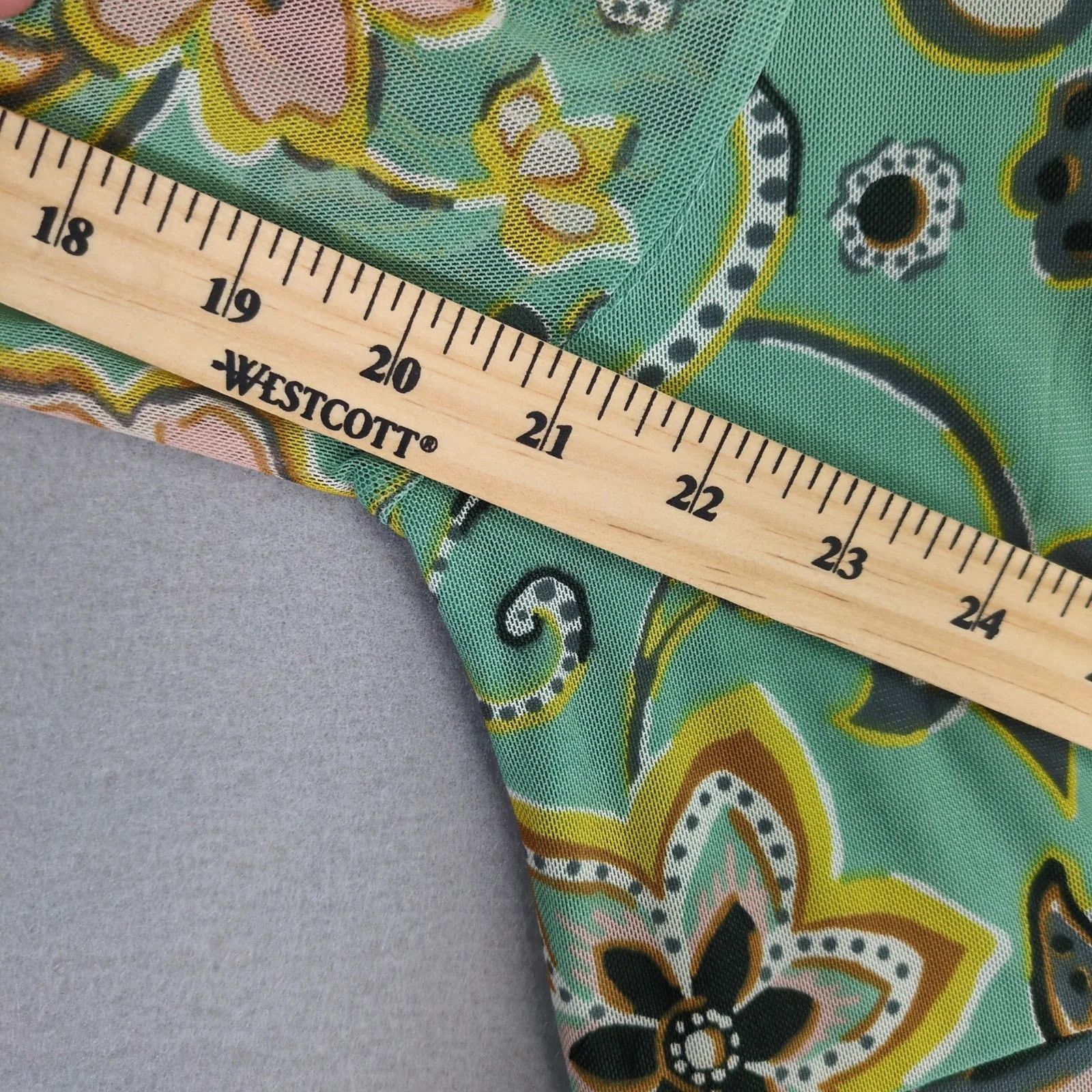 Other Allison Brittney Green Floral Paisley Dress L Sheer Overlay Size L / US 10 / IT 46 - 6 Thumbnail